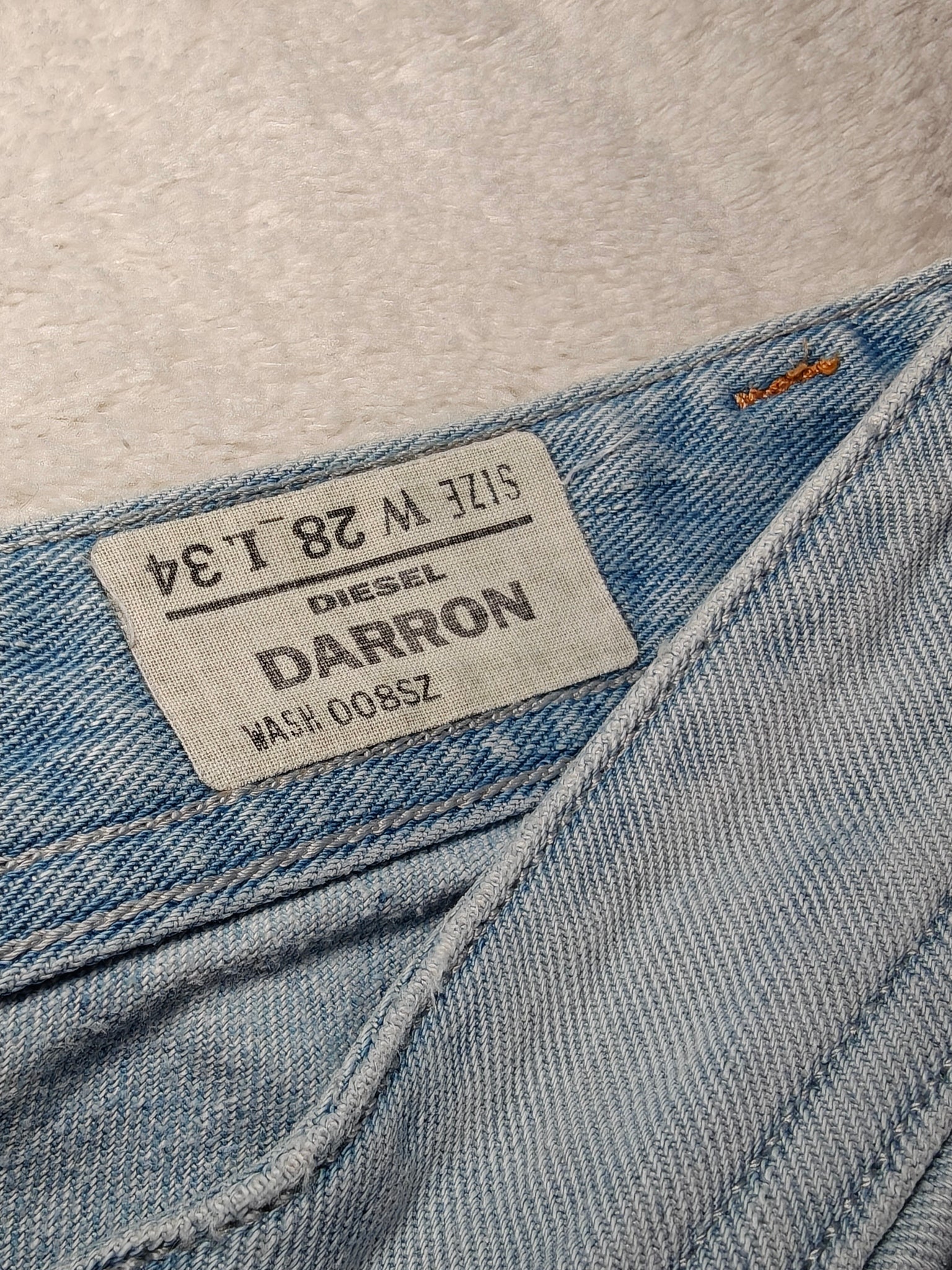 Men Diesel Darron Light Blue Straight W28 L30 Jeans