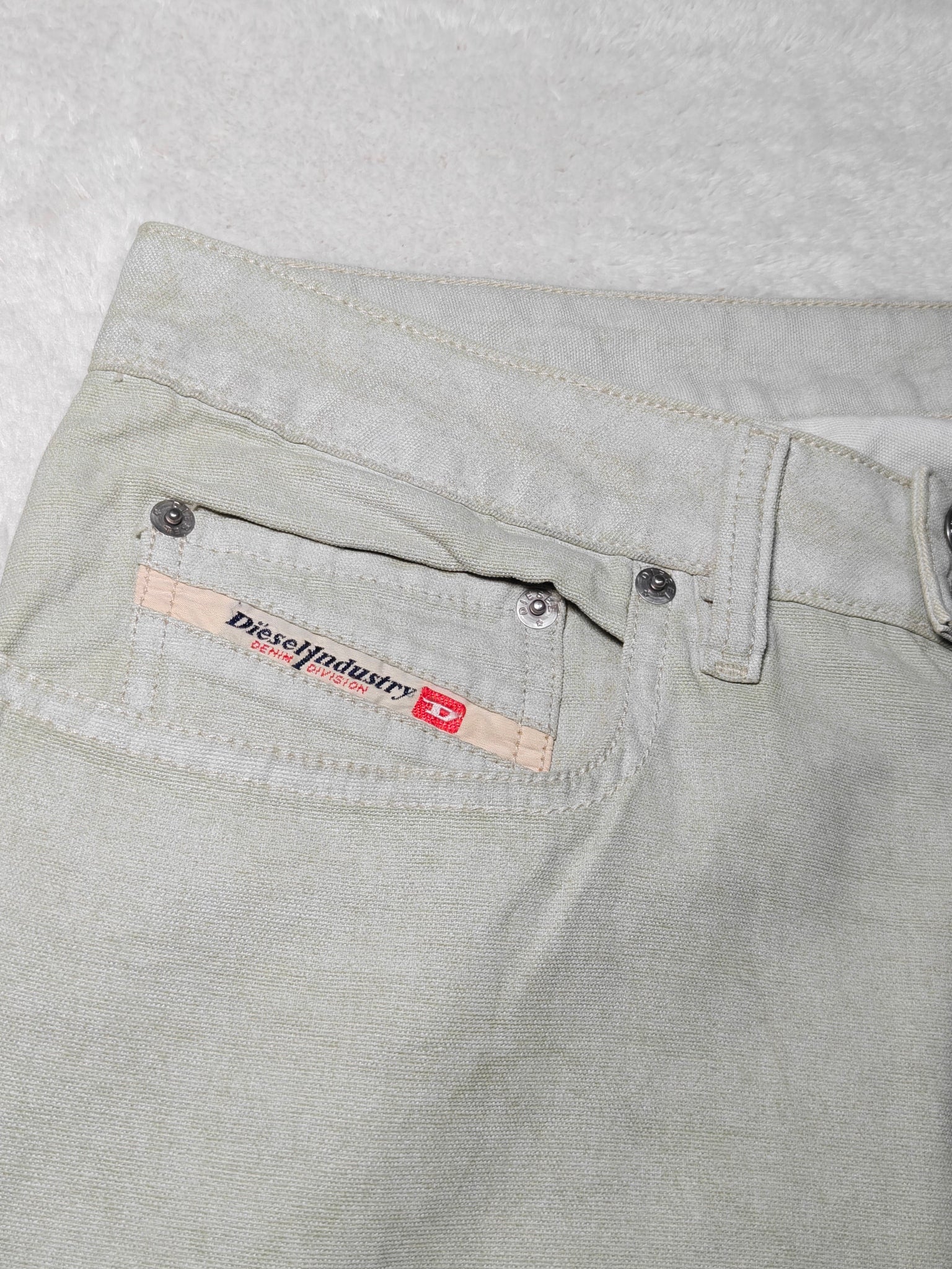 Men Diesel Rabox Light Mint Green Wash MA925 Flared W36 L32 Jeans
