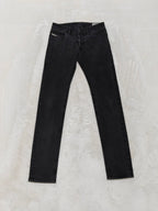 Men Diesel Sleenker Black Faded Slim Skinny Mid Waist W28 L32 Jeans