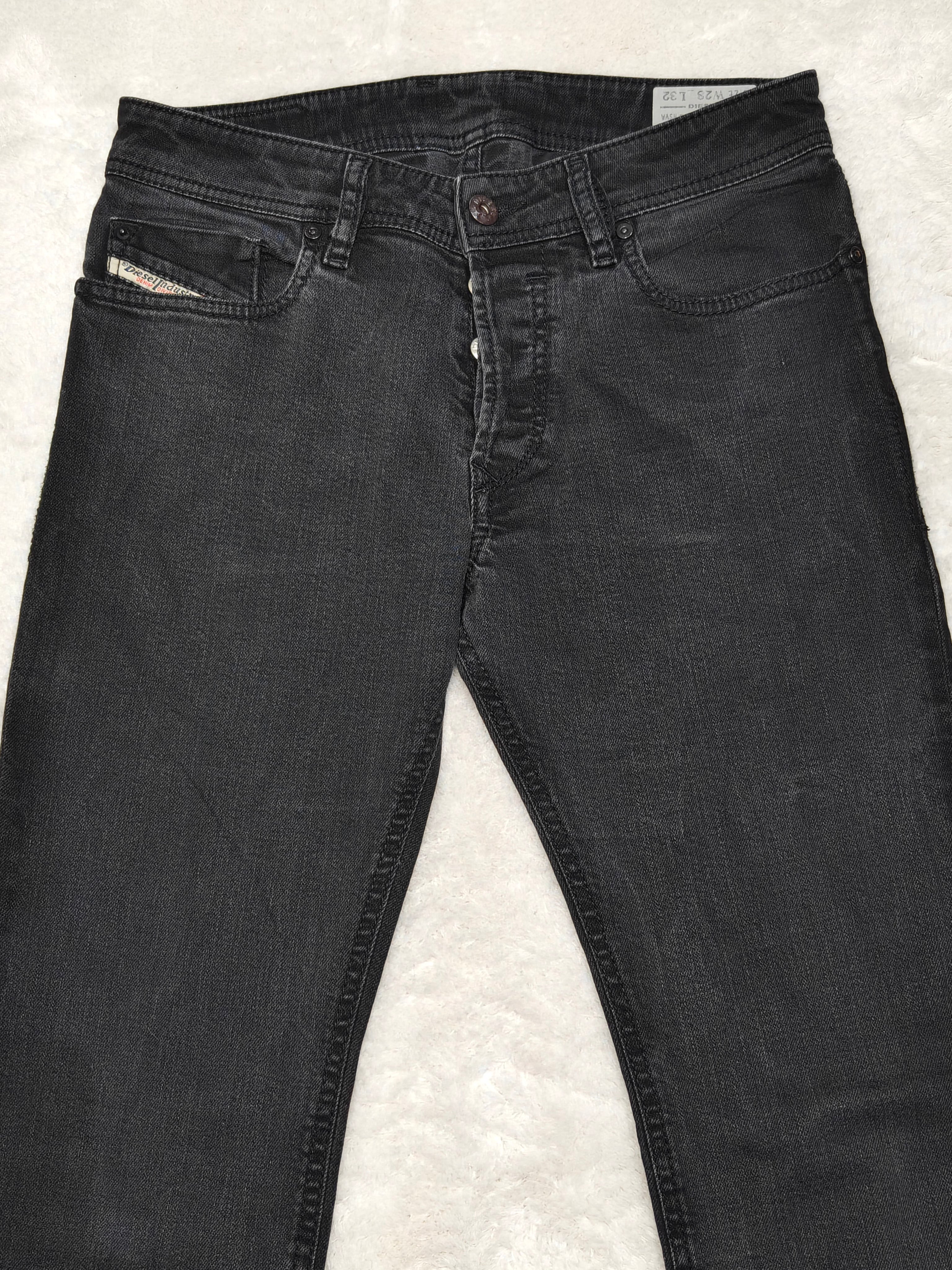 Men Diesel Sleenker Black Faded Slim Skinny Mid Waist W28 L32 Jeans