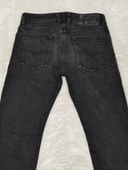Men Diesel Sleenker Black Faded Slim Skinny Mid Waist W28 L32 Jeans