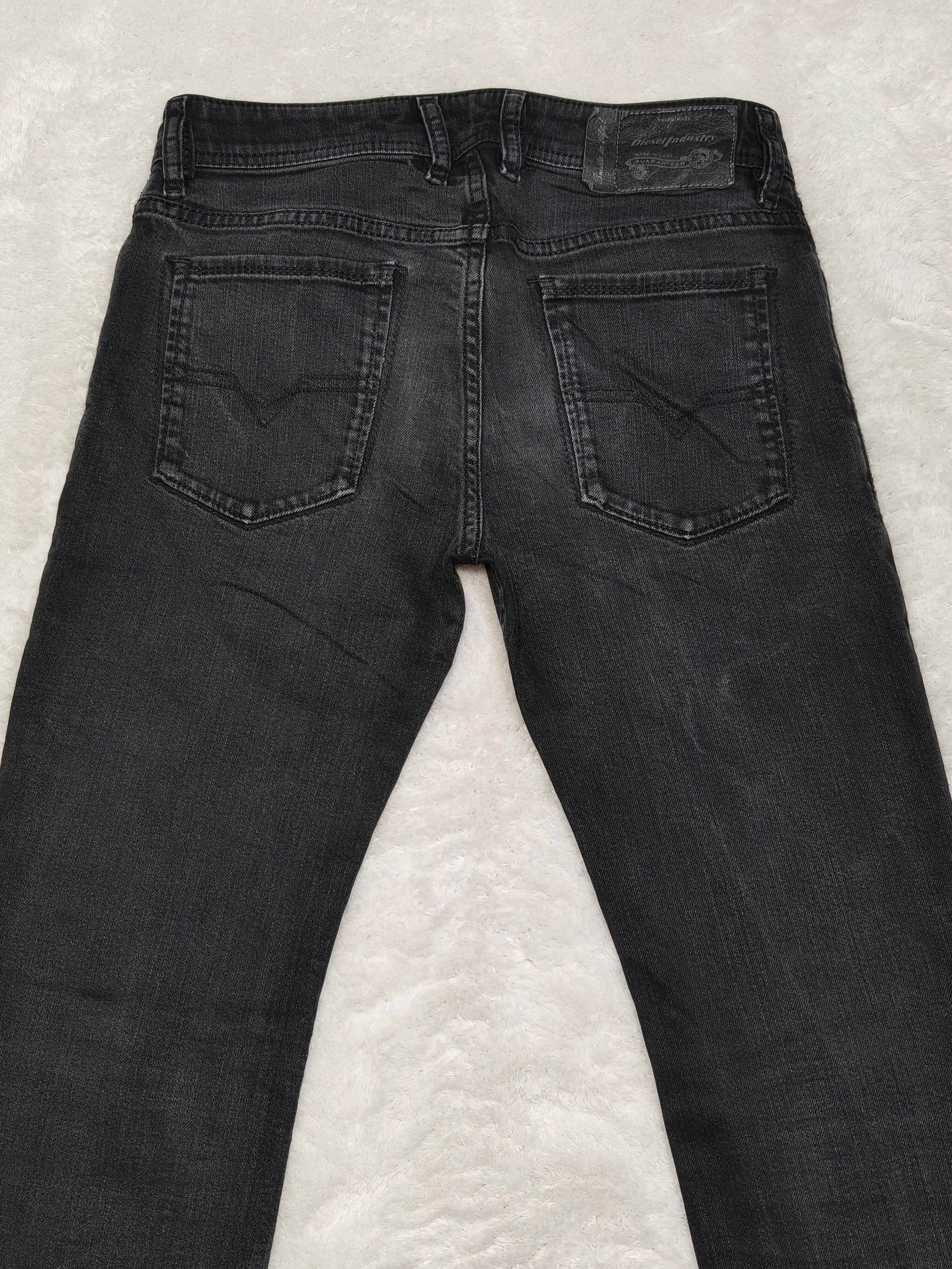Men Diesel Sleenker Black Faded Slim Skinny Mid Waist W28 L32 Jeans
