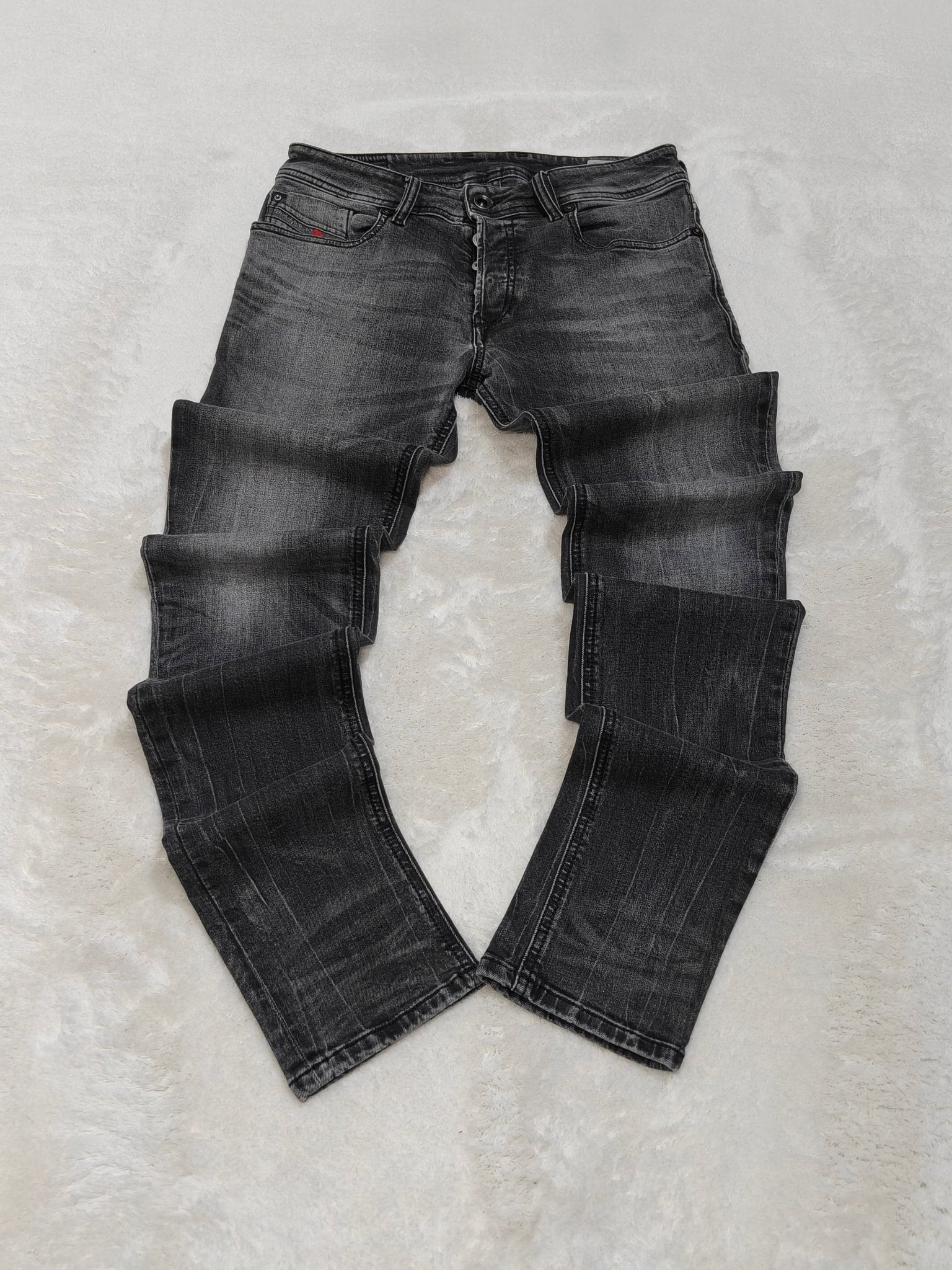 Men Diesel Sleenker Black Faded Wash 0670I Skinny W29 L32 Jeans