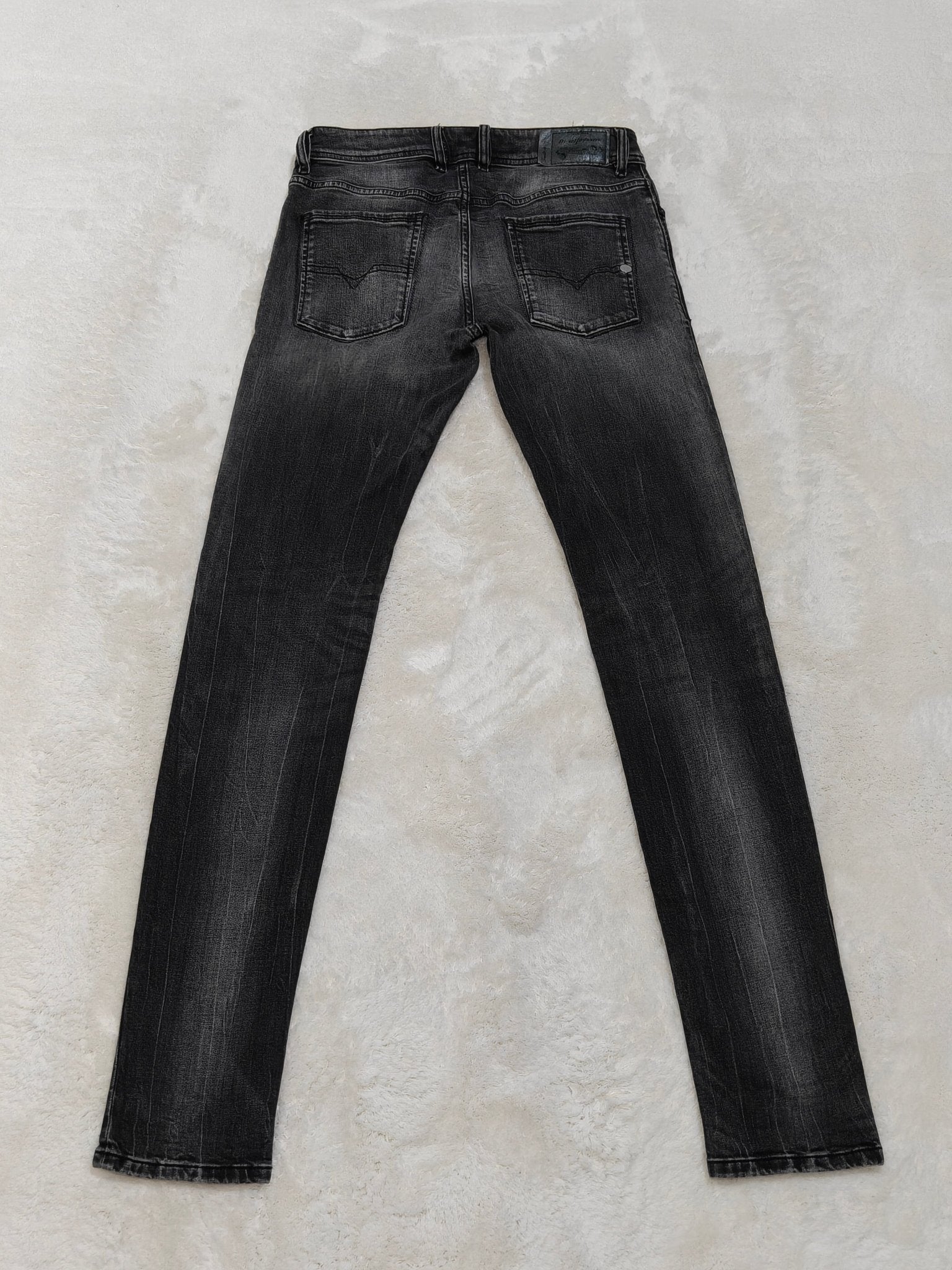 Men Diesel Sleenker Black Faded Wash 0670I Skinny W29 L32 Jeans