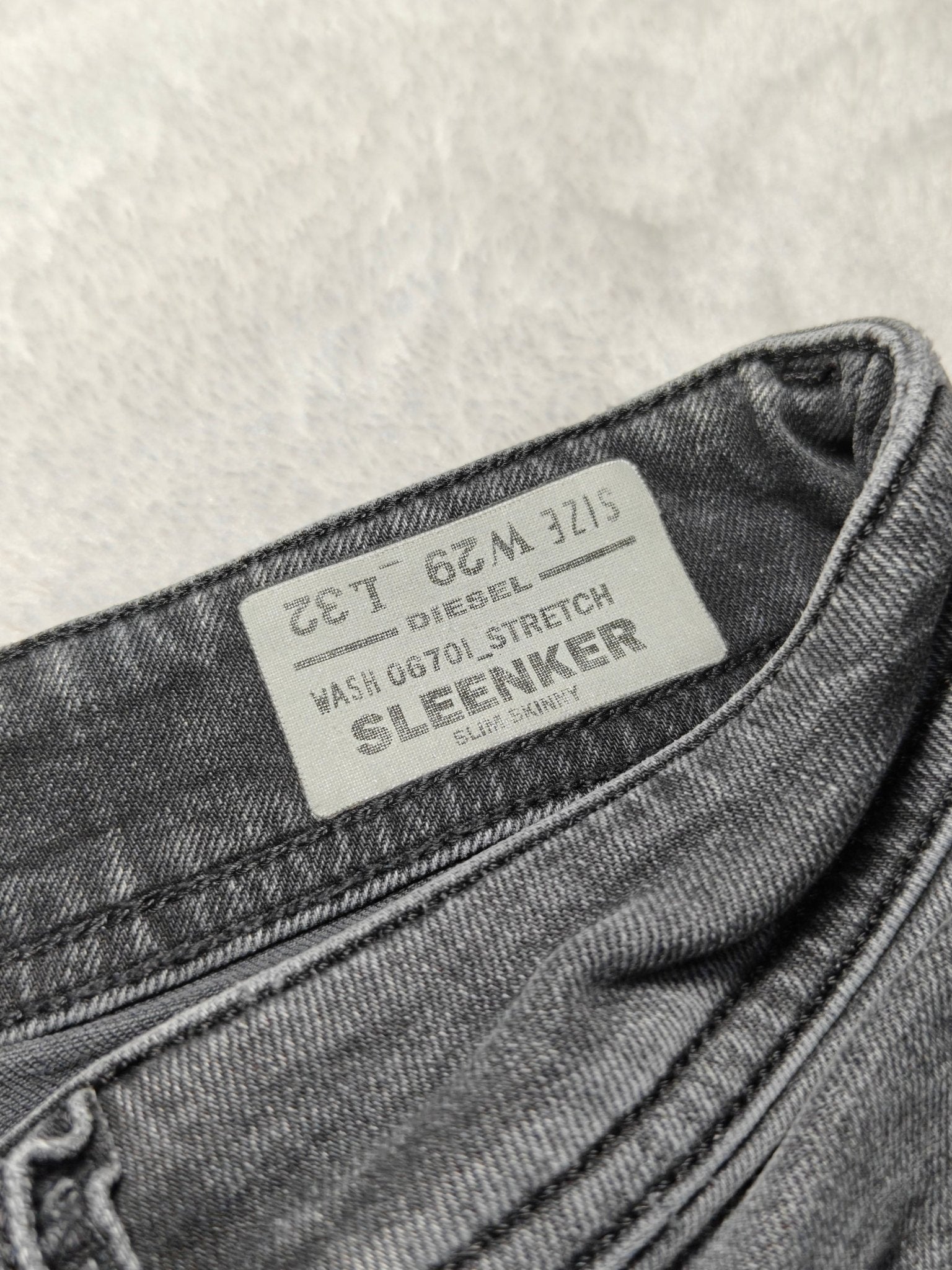 Men Diesel Sleenker Black Faded Wash 0670I Skinny W29 L32 Jeans