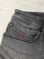 Men Diesel Sleenker Black Faded Wash 0670I Skinny W29 L32 Jeans