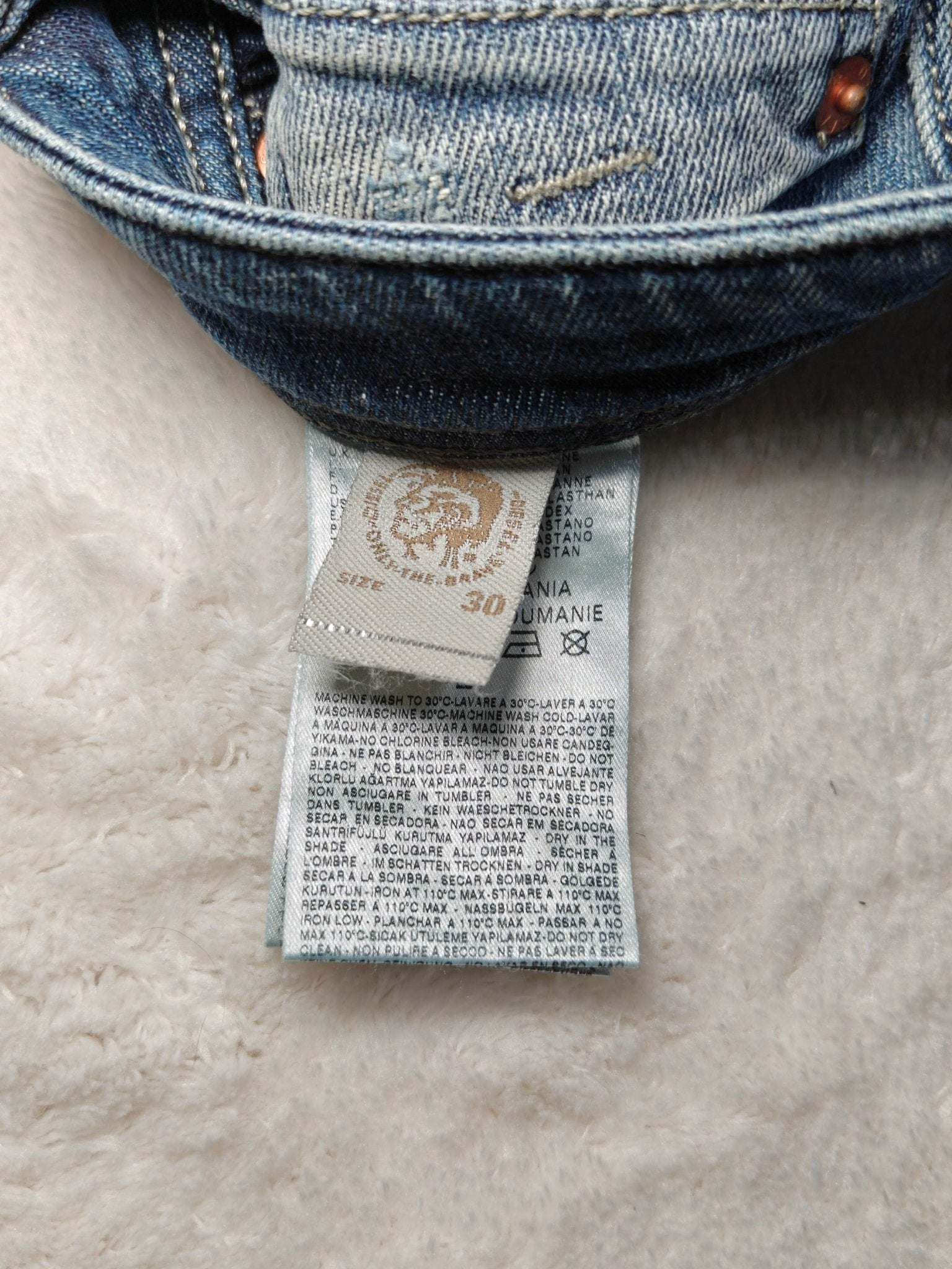 Men Diesel Thanaz Blue Wash 0880K Slim Skinny W30 L28 Jeans