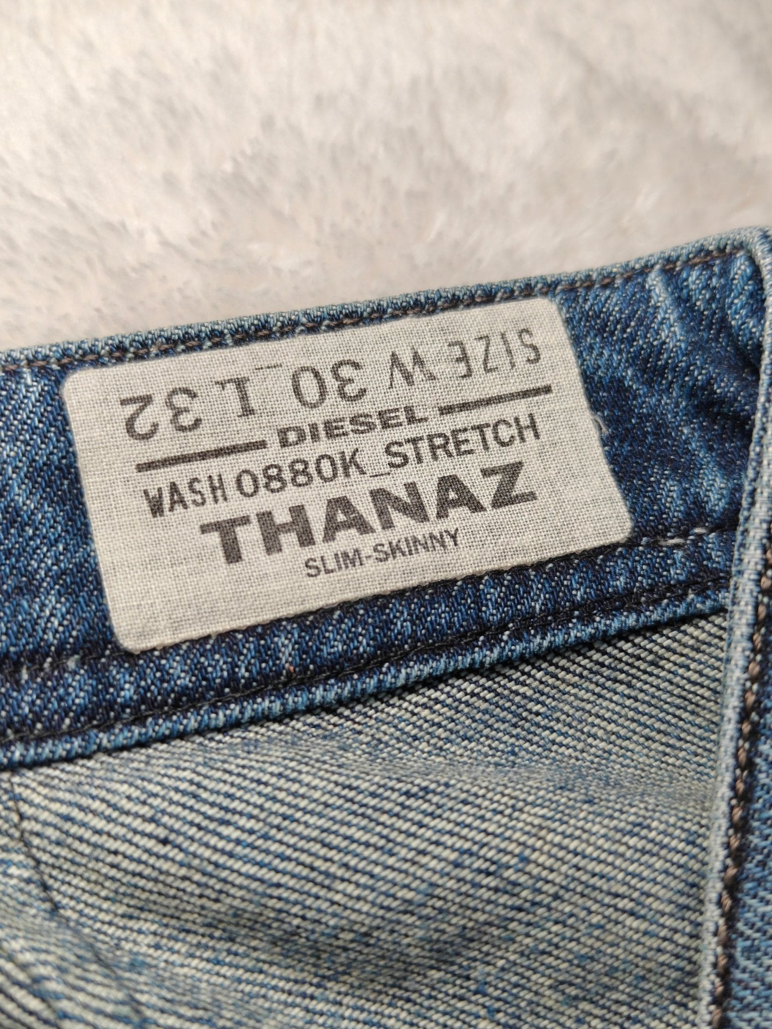 Men Diesel Thanaz Blue Wash 0880K Slim Skinny W30 L28 Jeans