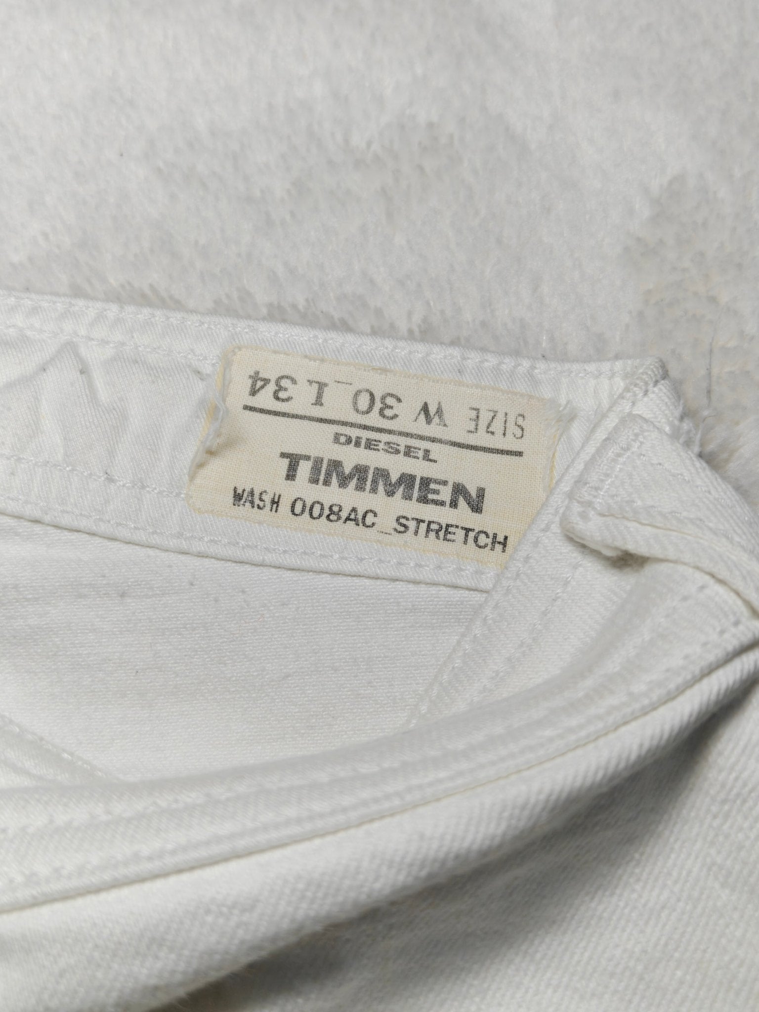Men Diesel Timmen White Wash 008AC Slim W30 L34 Jeans