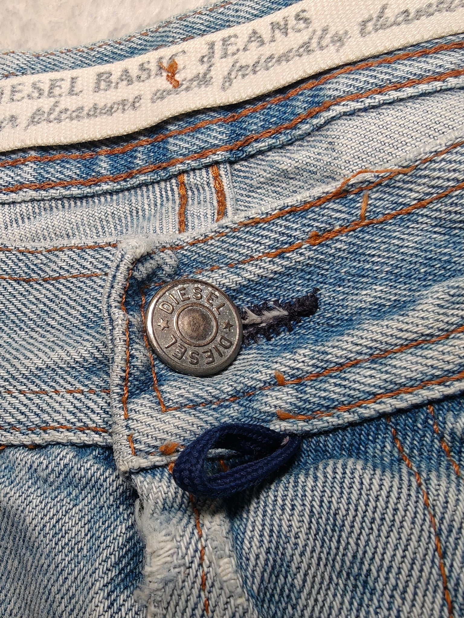 Men Diesel Vintage Light Blue Tapered W34 L34 Jeans