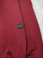 Men G - Star Bordeaux Hooded Sweatshirt with Front Print (L)