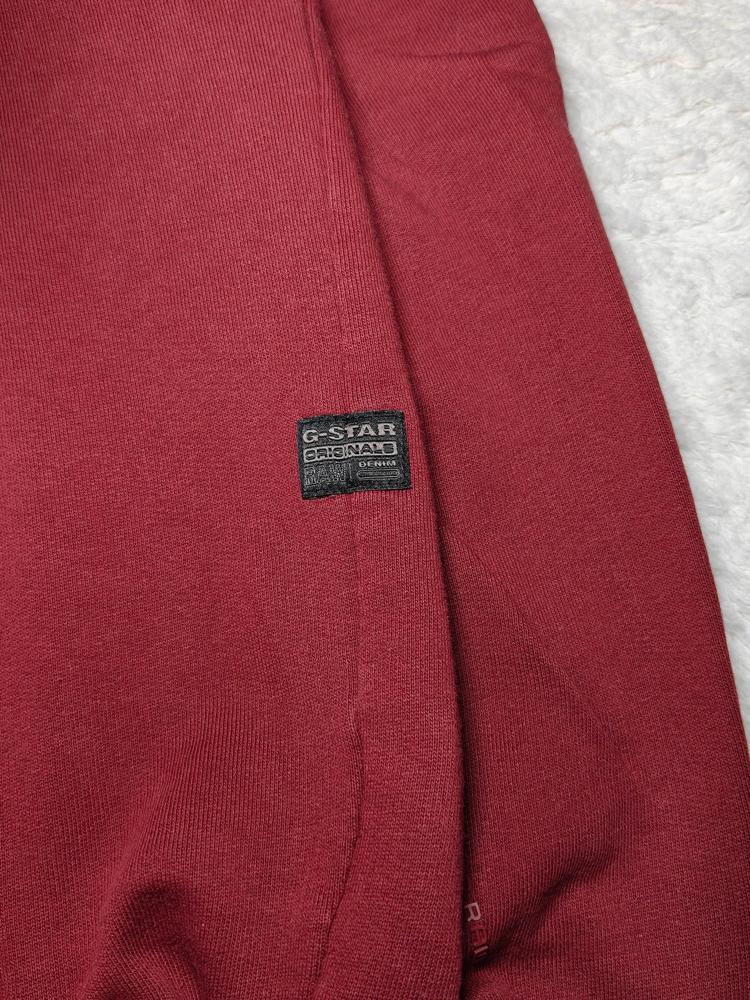 Men G - Star Bordeaux Hooded Sweatshirt with Front Print (L)