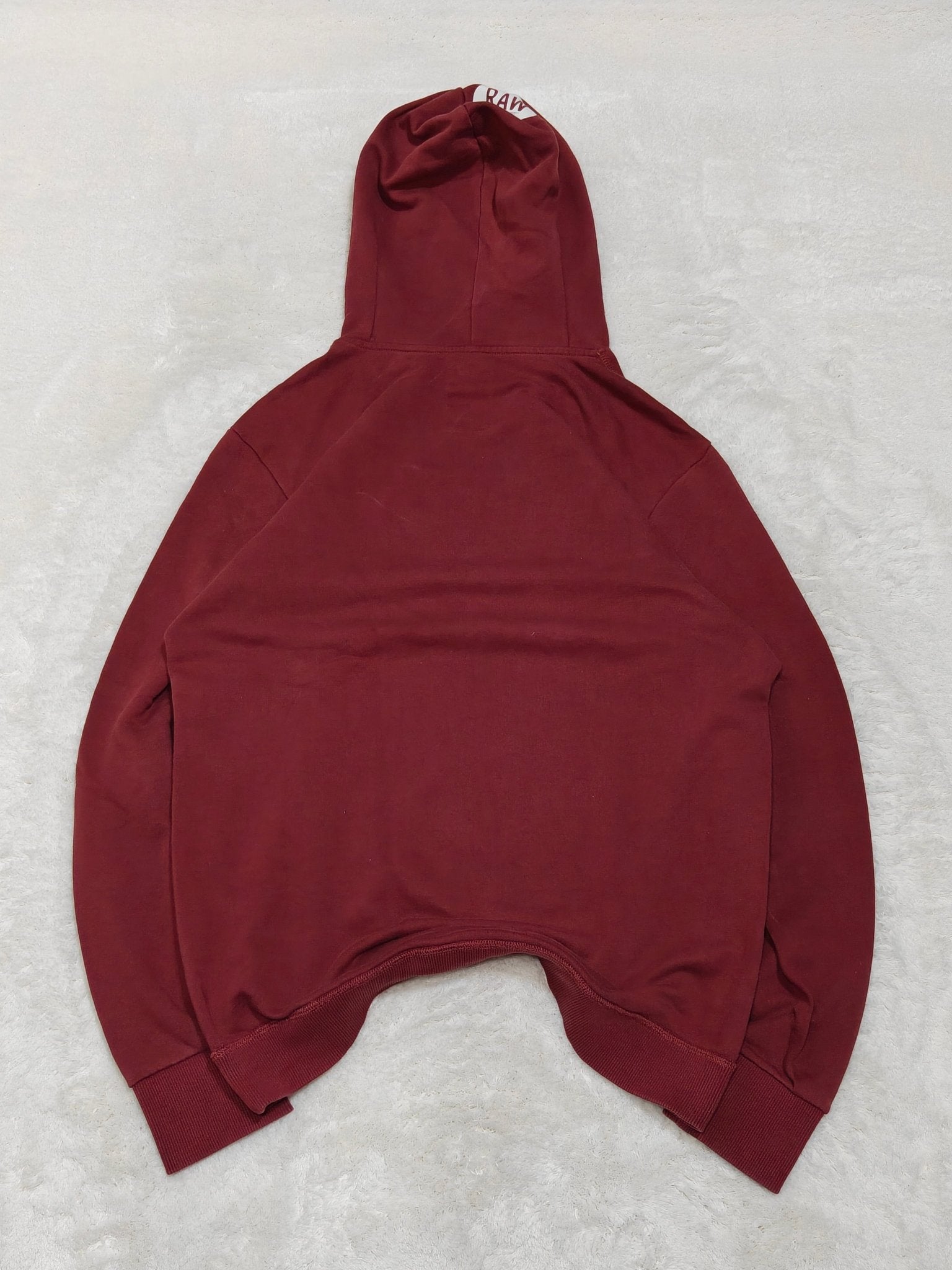 Men G - Star Bordeaux Hooded Sweatshirt with Front Print (L)