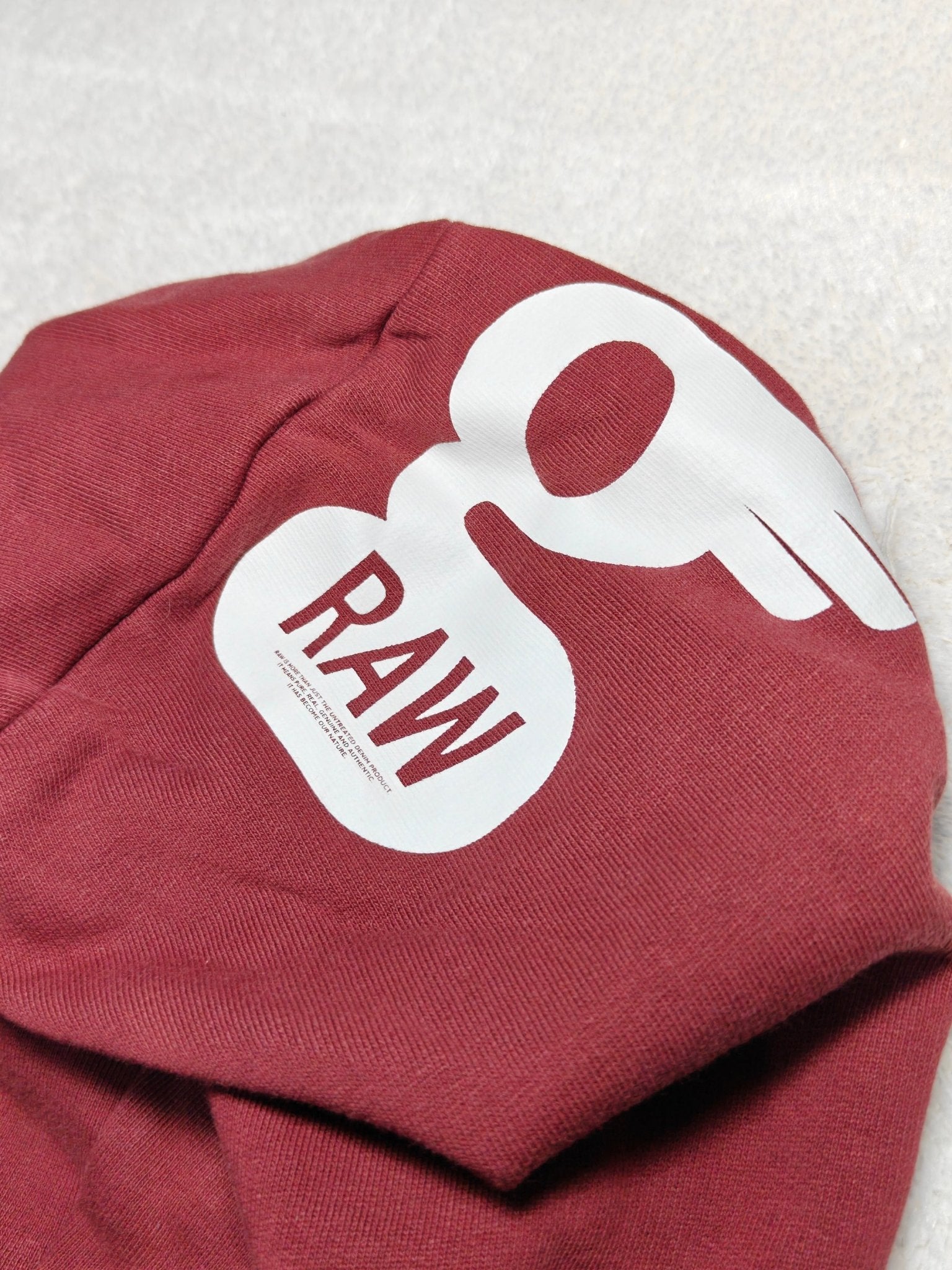 Men G - Star Bordeaux Hooded Sweatshirt with Front Print (L)