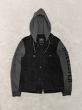 Men Hollister Epic Flex Black Denim Hoodie Jacket (S)