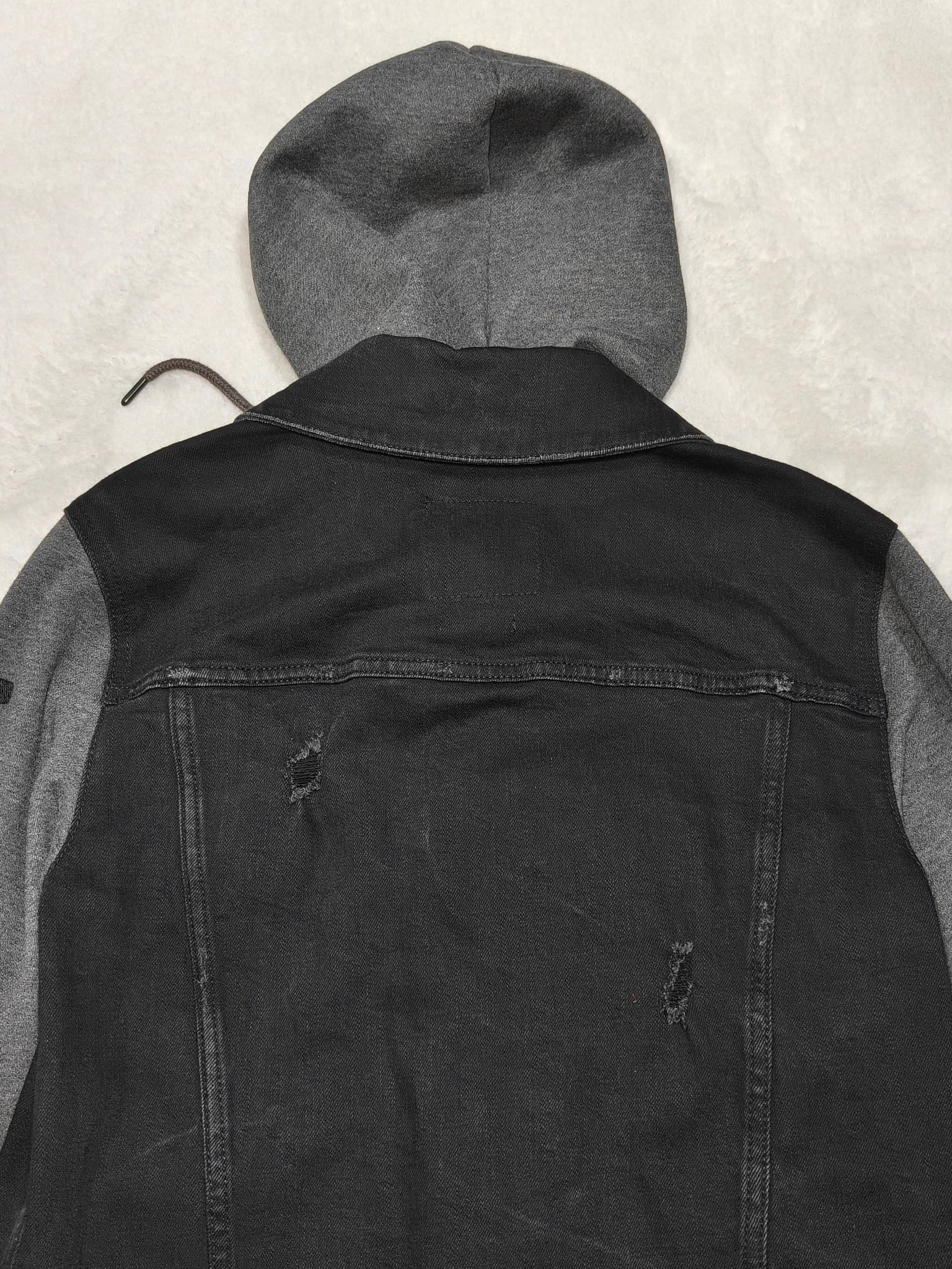 Men Hollister Epic Flex Black Denim Hoodie Jacket (S)