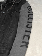 Men Hollister Epic Flex Black Denim Hoodie Jacket (S)