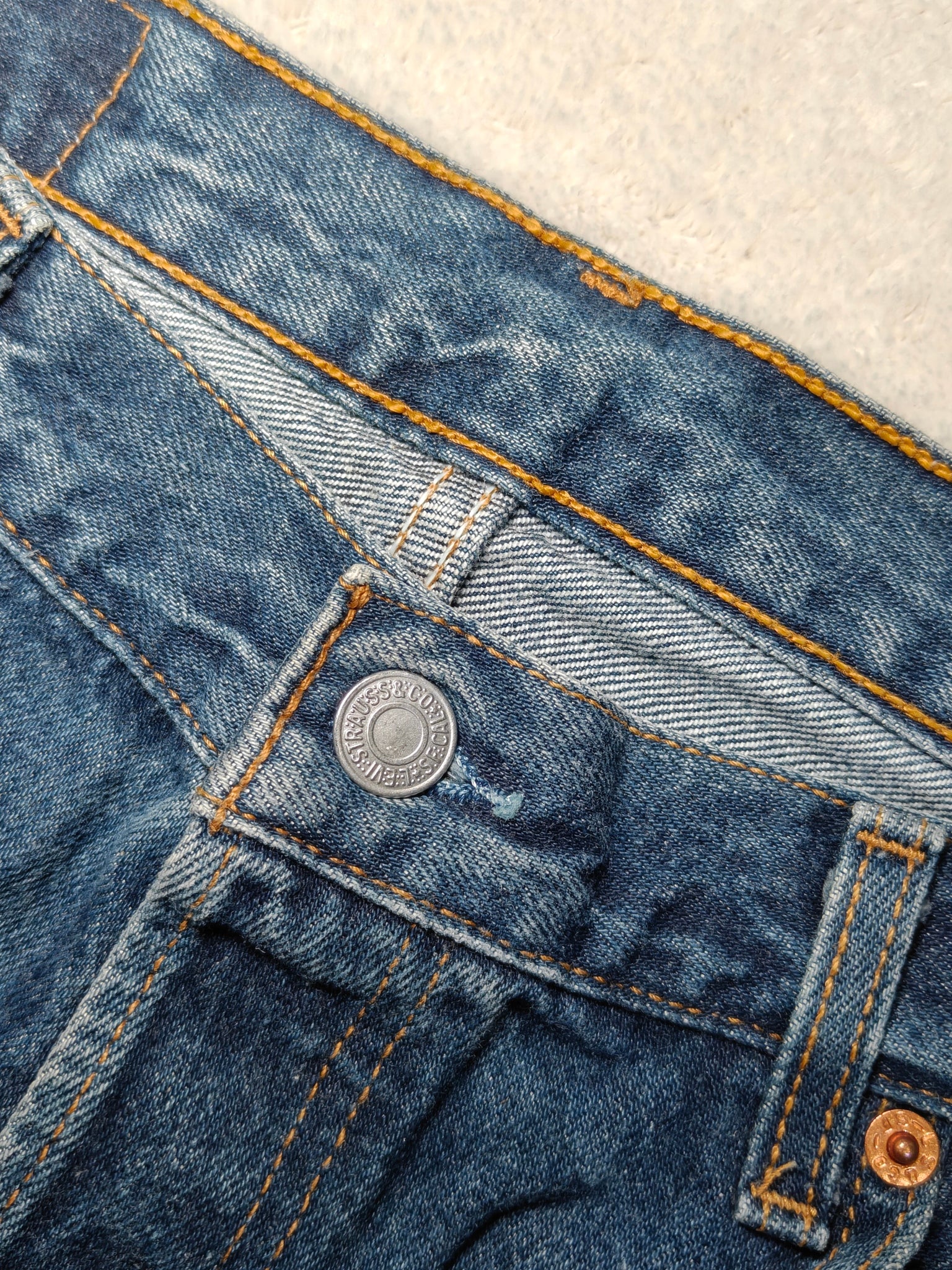Men Levi's 501 Blue Straight W36 L36 Jeans