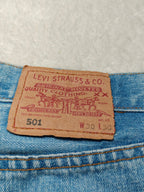 Men Levi's 501 Light Blue Straight W30 L30 Jeans