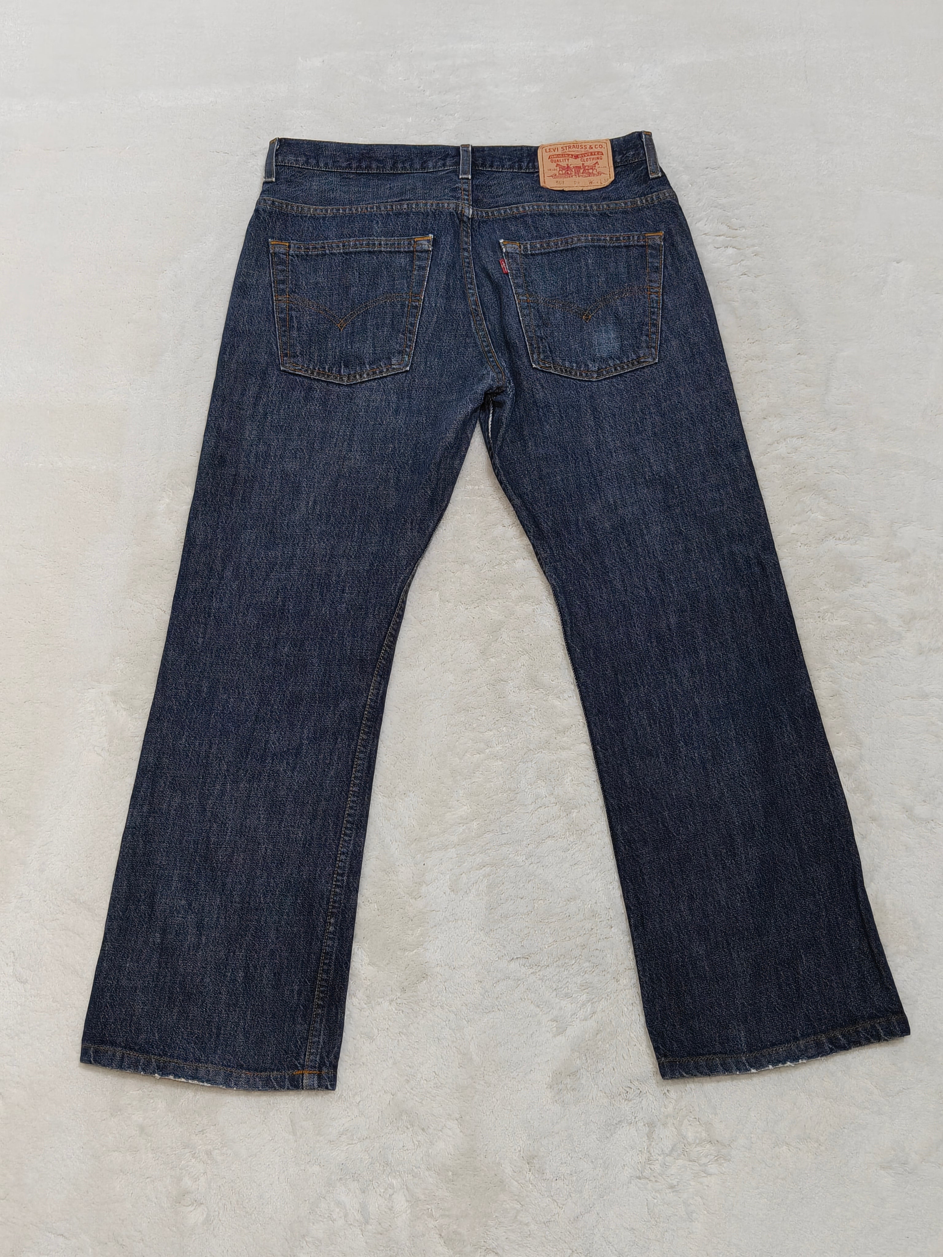Men Levi's 507 Blue Relaxed Straight Mid Waist W34 L32 Jeans