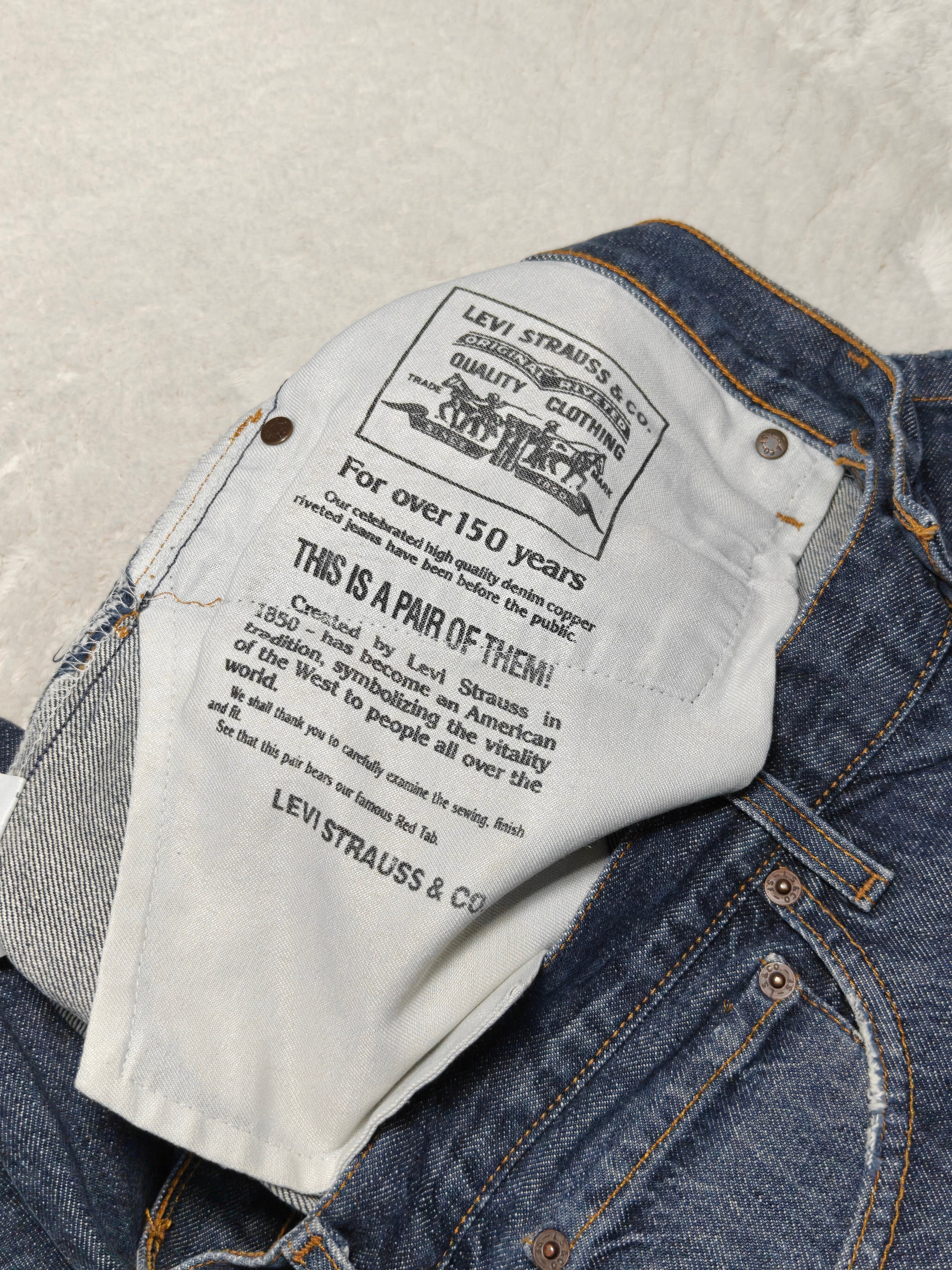 Men Levi's 507 Blue Relaxed Straight Mid Waist W34 L32 Jeans