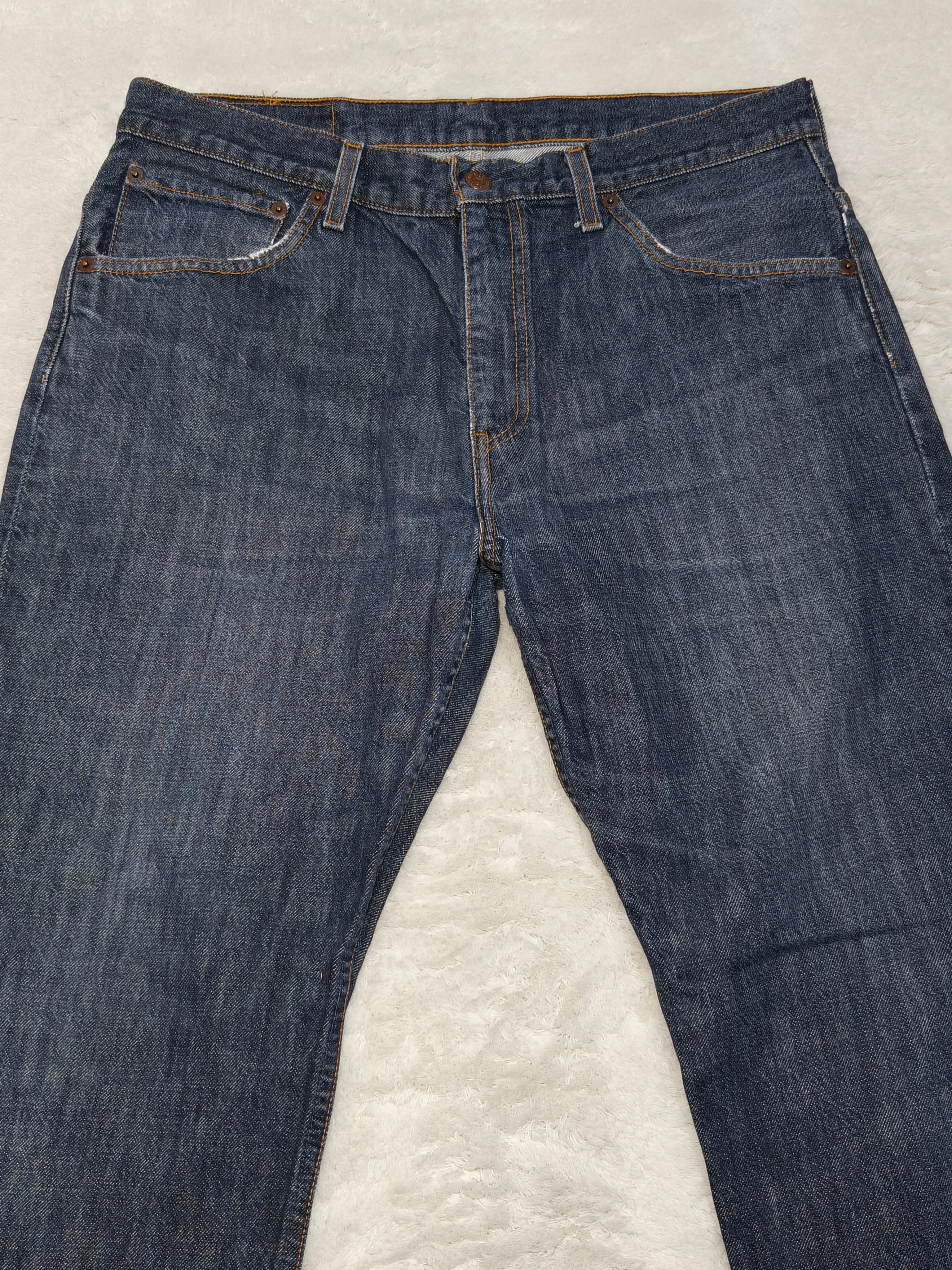 Men Levi's 507 Blue Relaxed Straight Mid Waist W34 L32 Jeans