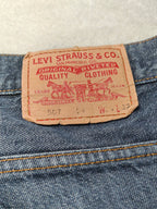 Men Levi's 507 Blue Relaxed Straight Mid Waist W34 L32 Jeans
