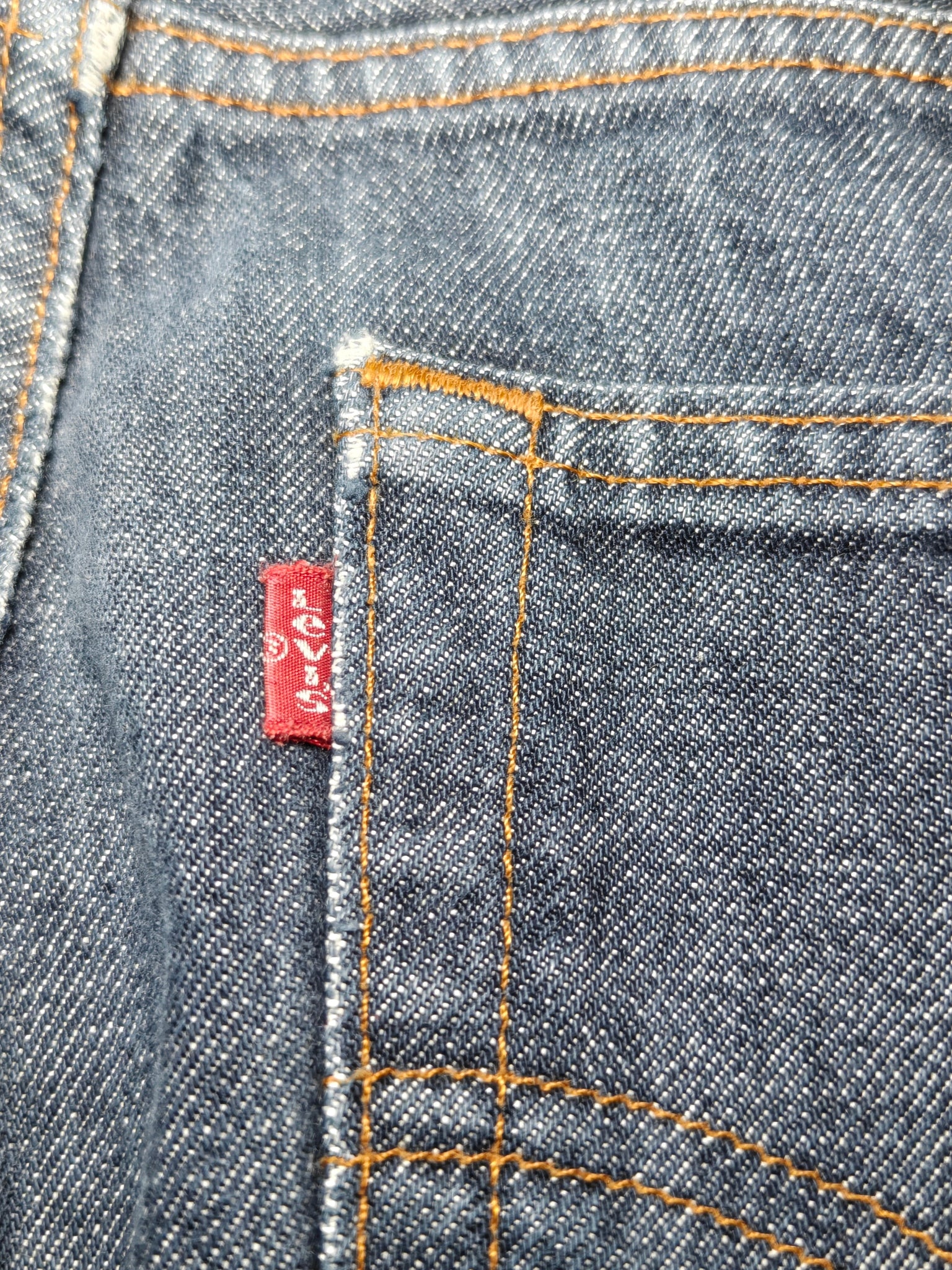 Men Levi's 507 Blue Relaxed Straight Mid Waist W34 L32 Jeans