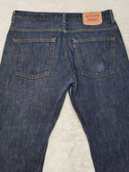 Men Levi's 507 Blue Relaxed Straight Mid Waist W34 L32 Jeans