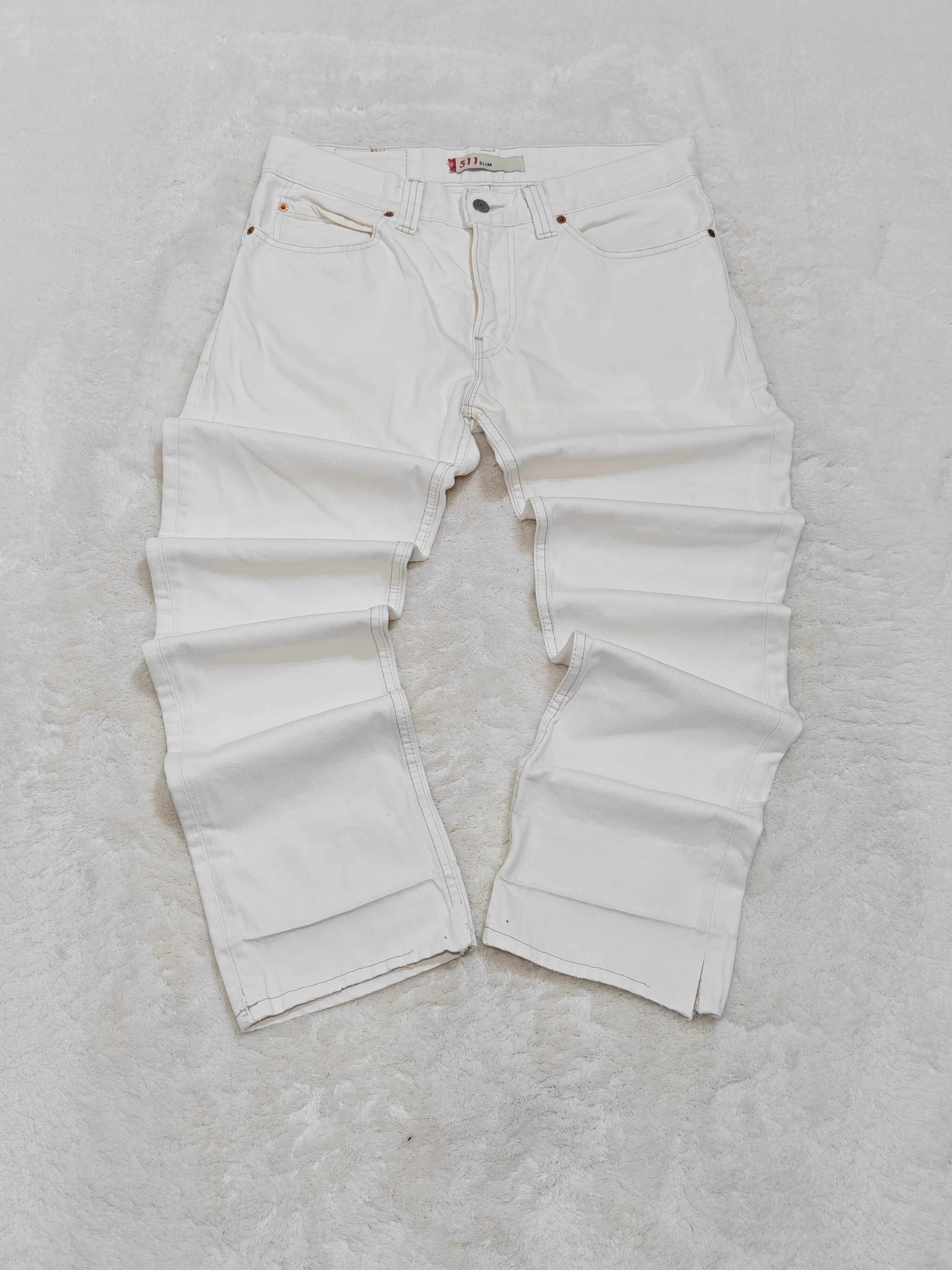 Men Levi's 511 White Slim W34 L34 Jeans