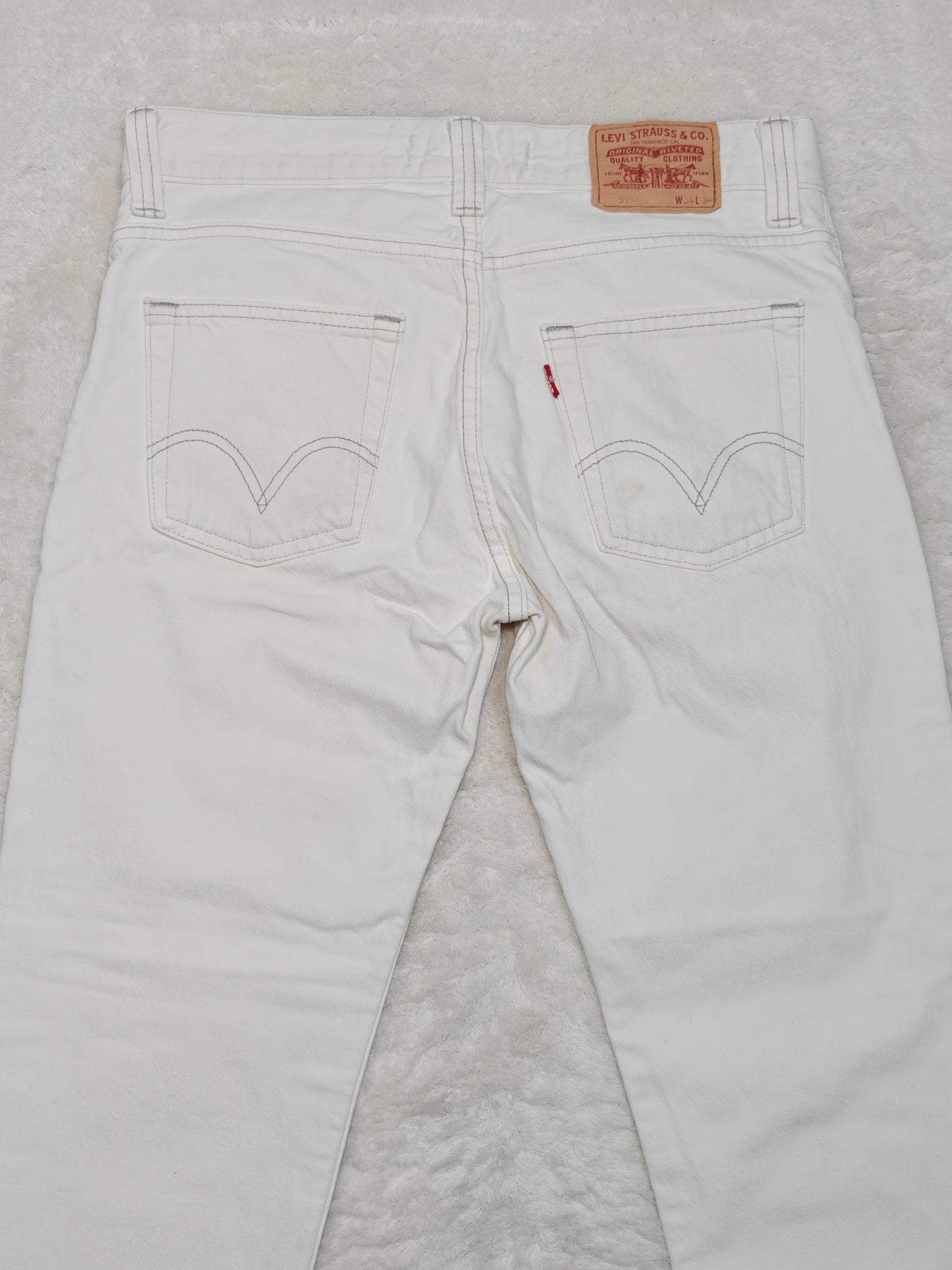 Men Levi's 511 White Slim W34 L34 Jeans