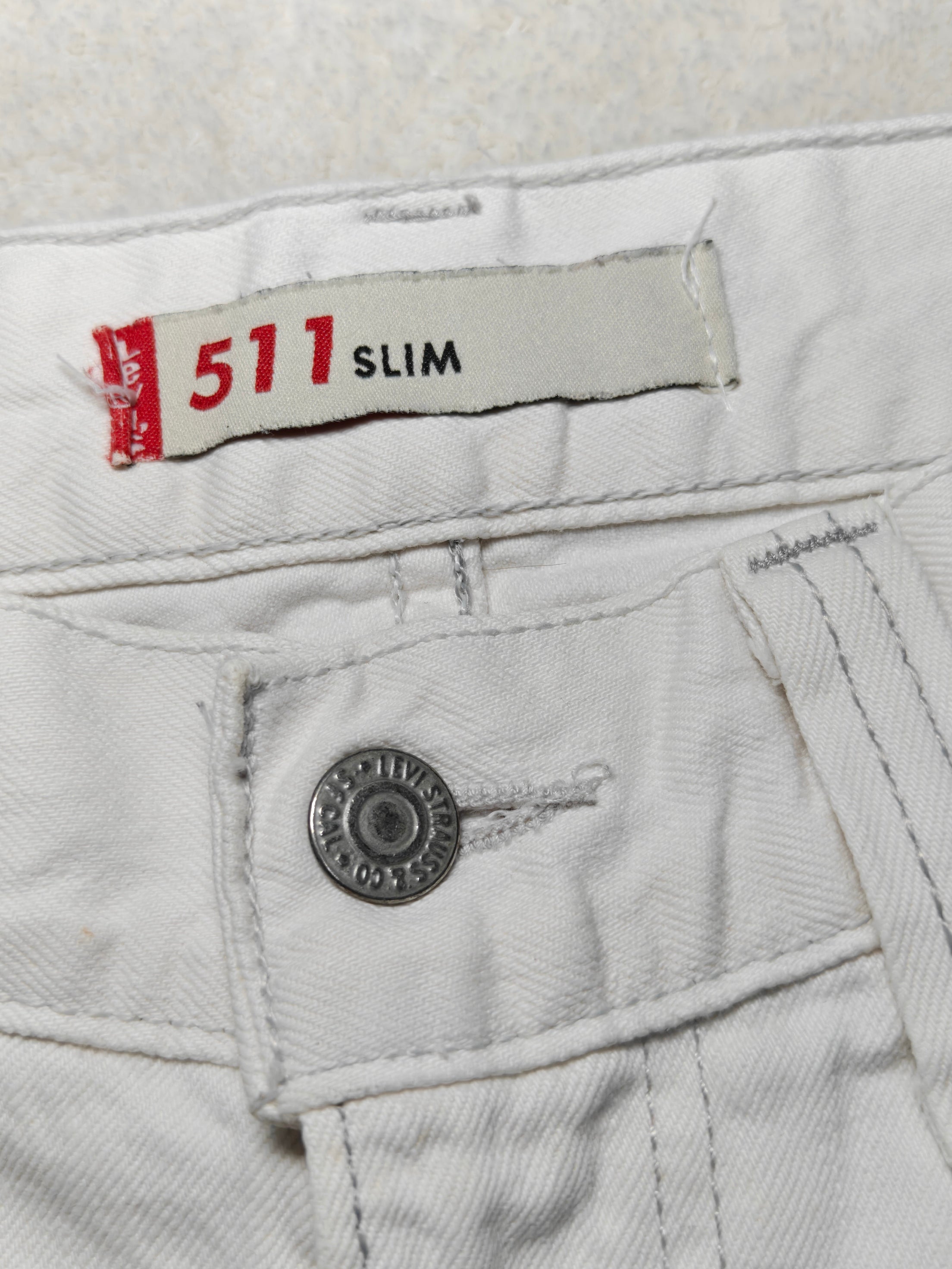 Men Levi's 511 White Slim W34 L34 Jeans