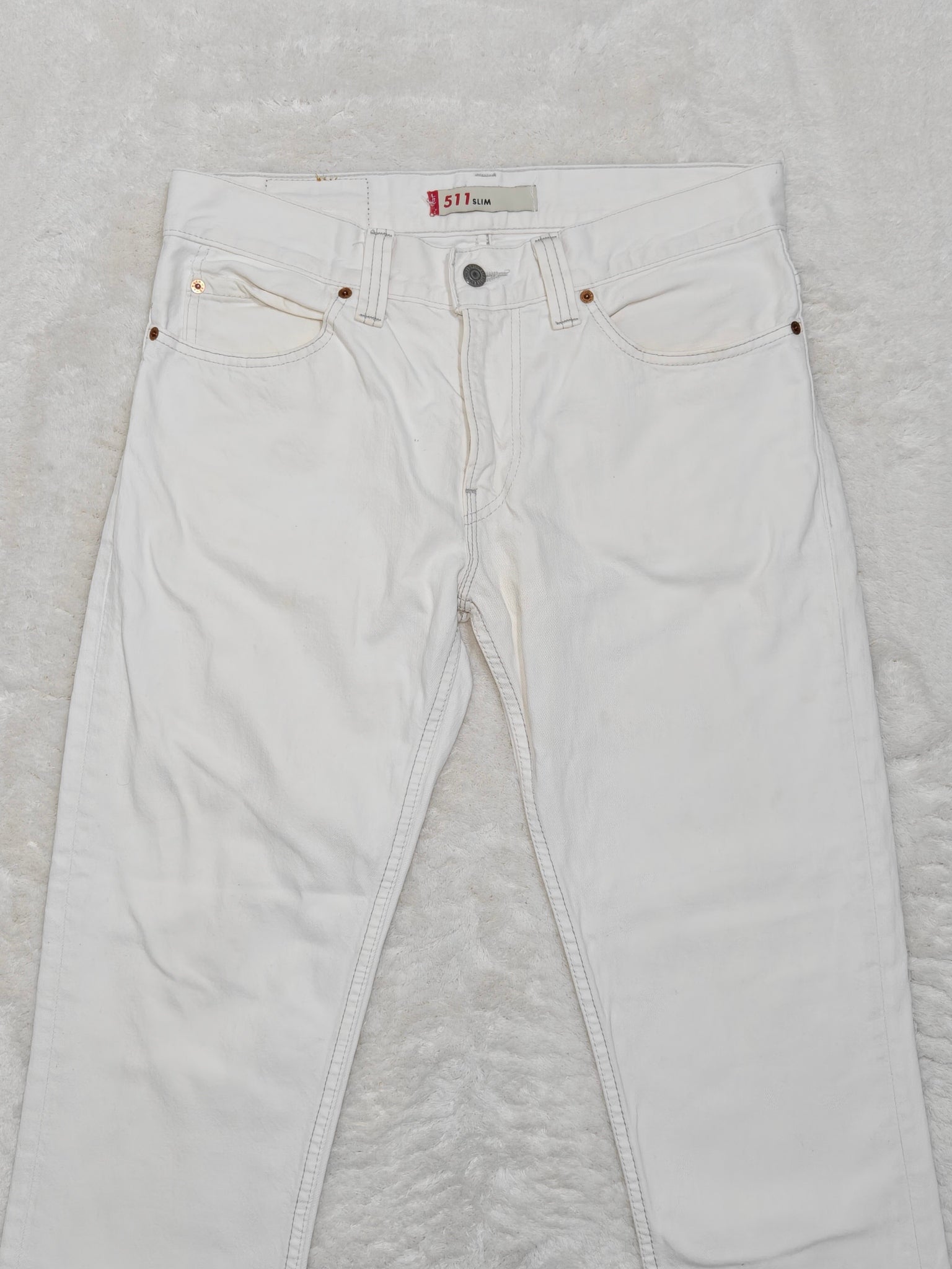 Men Levi's 511 White Slim W34 L34 Jeans