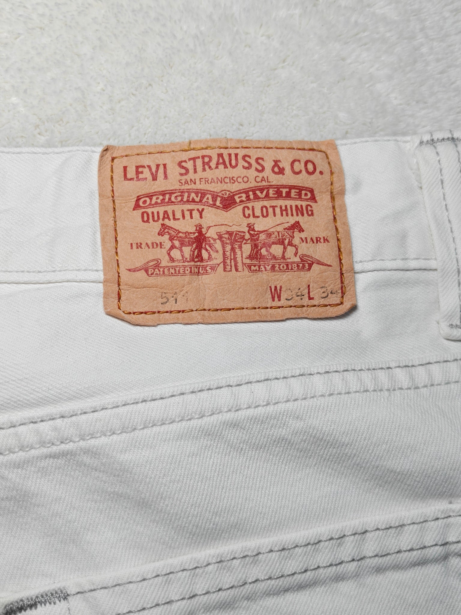 Men Levi's 511 White Slim W34 L34 Jeans