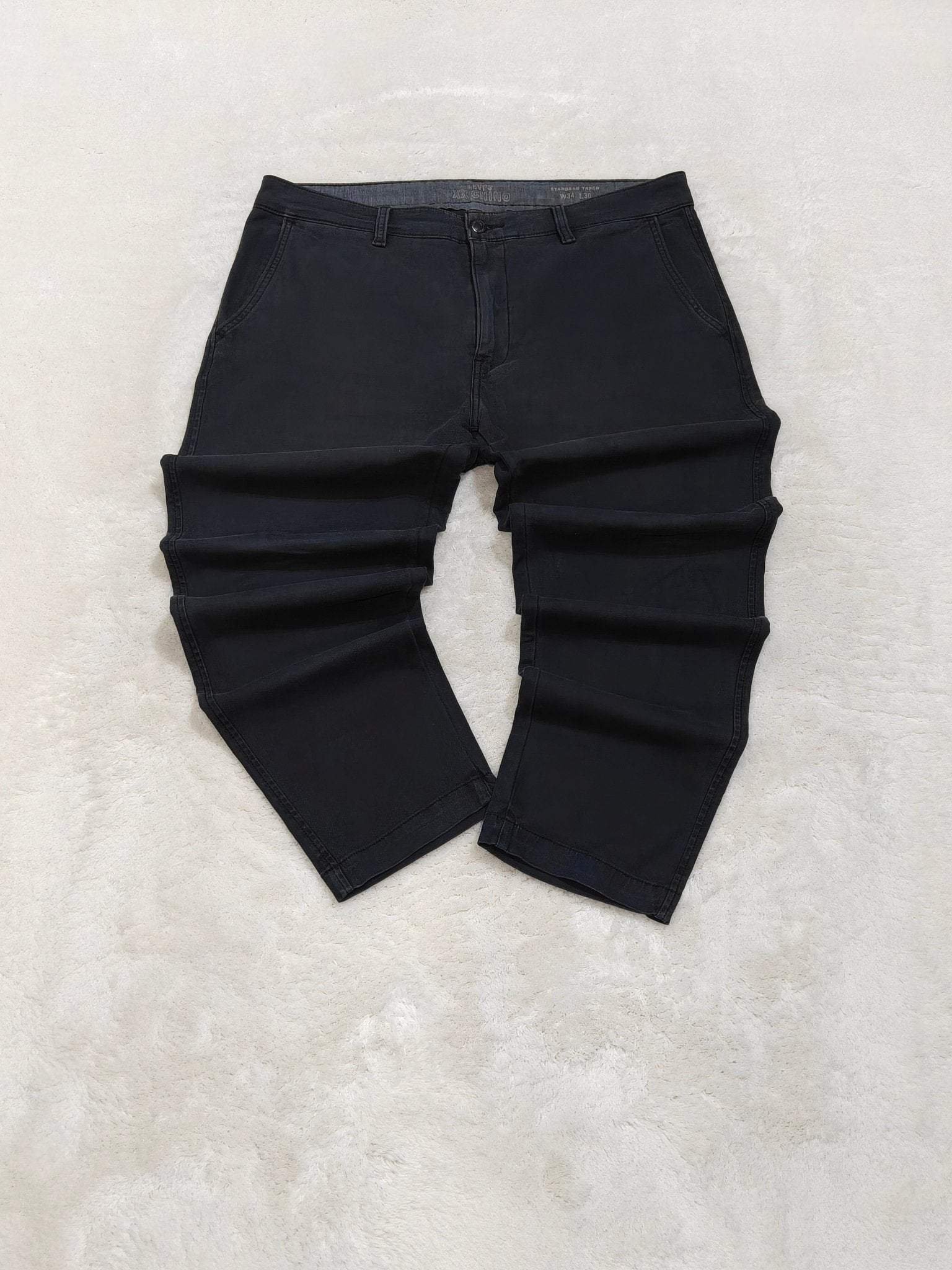 Men Levi's XX Chino Black Faded Standard Taper W34 L30 Trousers
