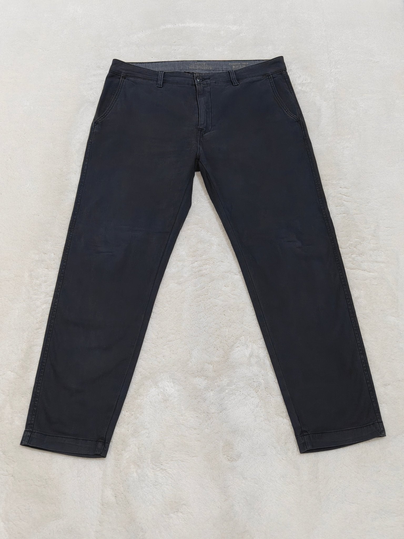 Men Levi's XX Chino Black Faded Standard Taper W34 L30 Trousers