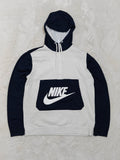 Men Nike White and Dark Blue Hoodie (L)