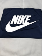 Men Nike White and Dark Blue Hoodie (L)
