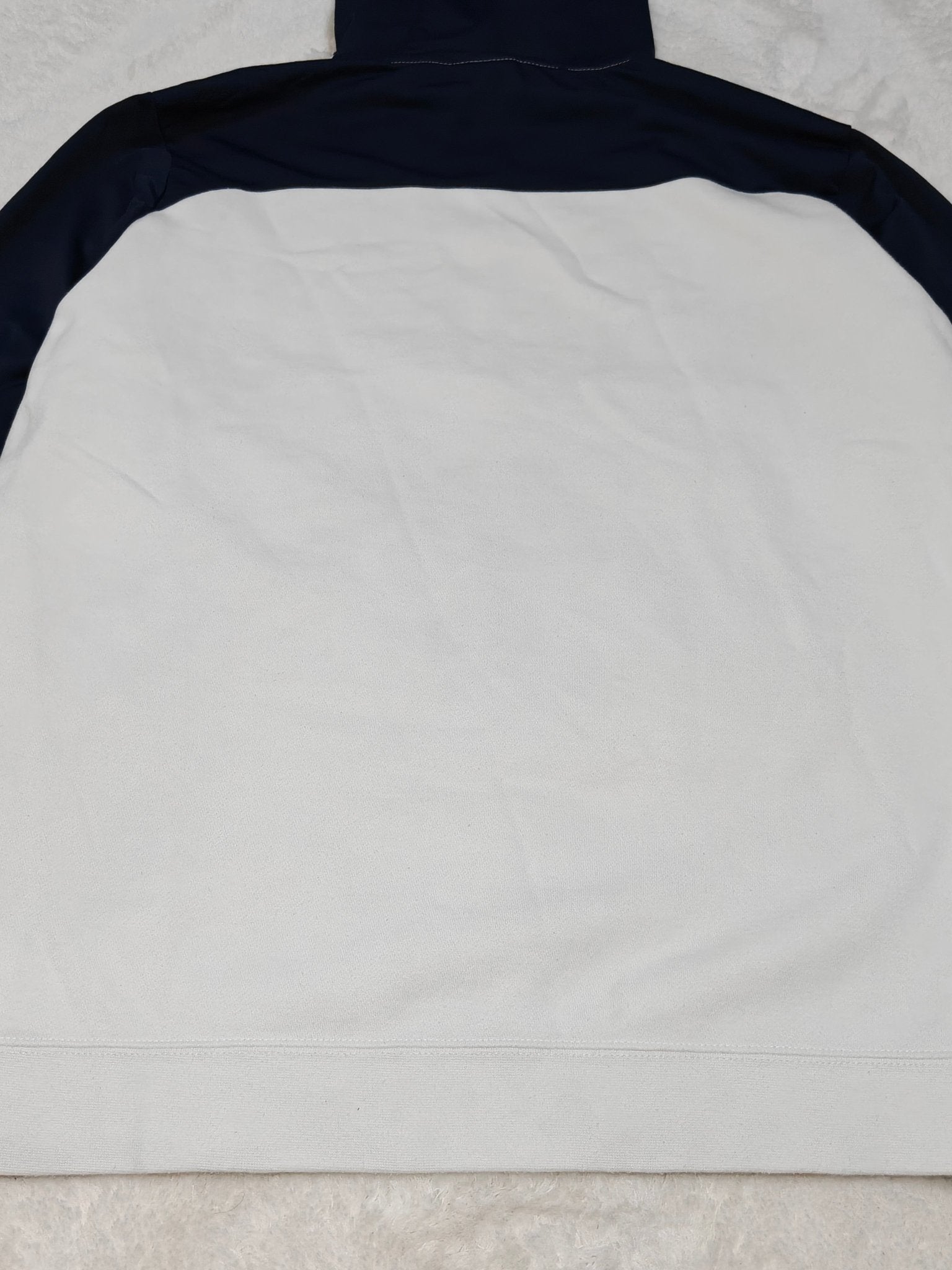 Men Nike White and Dark Blue Hoodie (L)