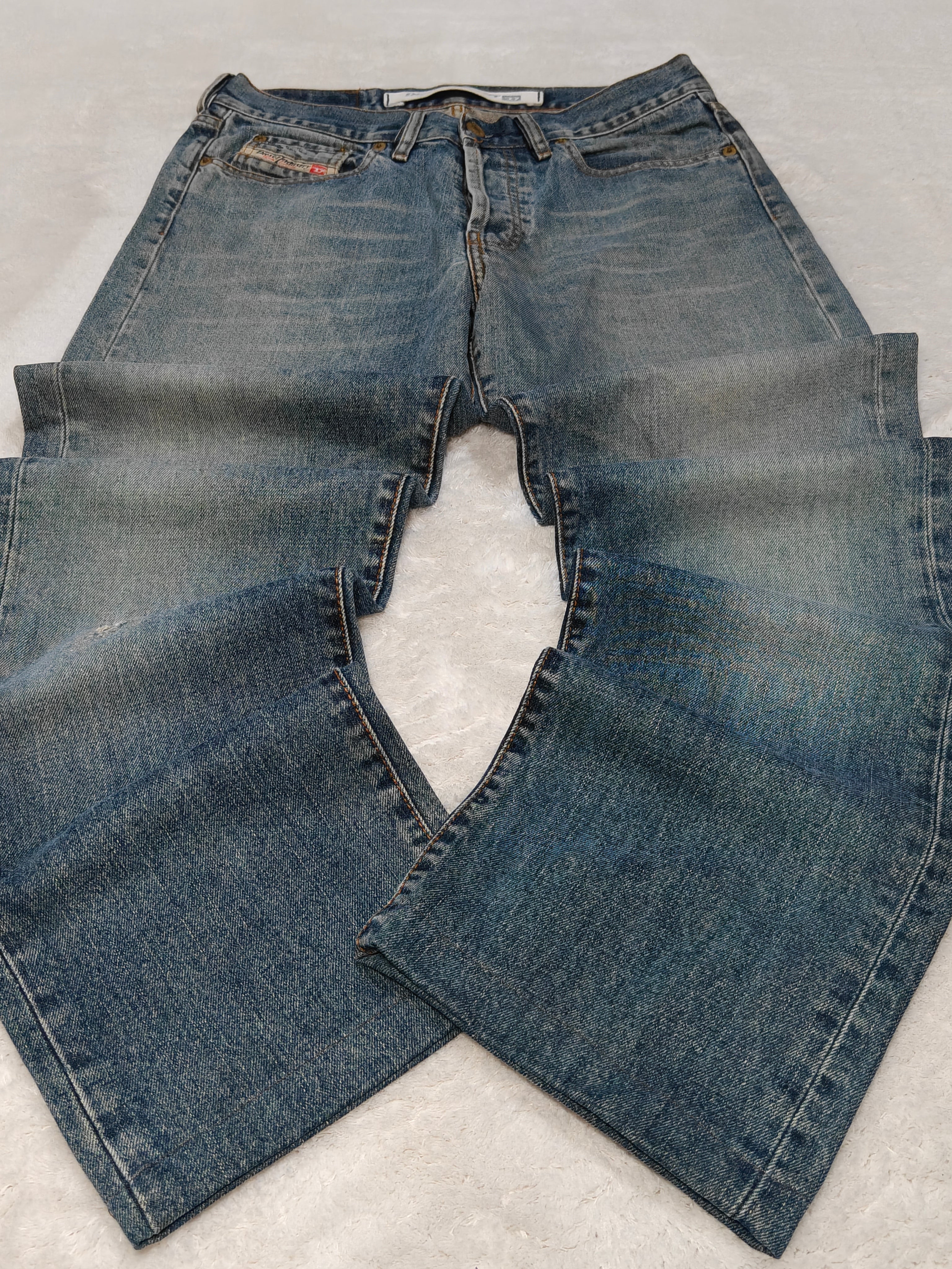 Men Vintage 2001 Diesel Kulter Made in Italy Blue Wash 00737 W30 L28 Straight Jeans