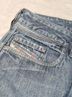 Men Vintage 2003 Diesel Reslim Made in Italy Blue Wash 00859 W31 L30 Straight Jeans