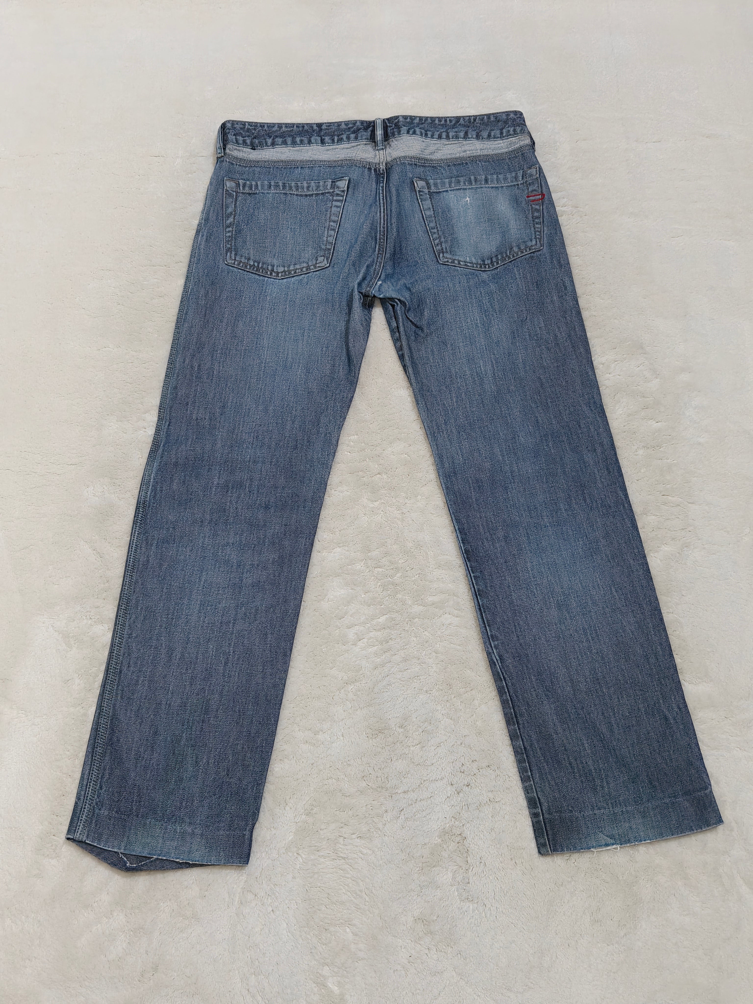 Men Vintage 2003 Diesel Reslim Made in Italy Blue Wash 00859 W31 L30 Straight Jeans