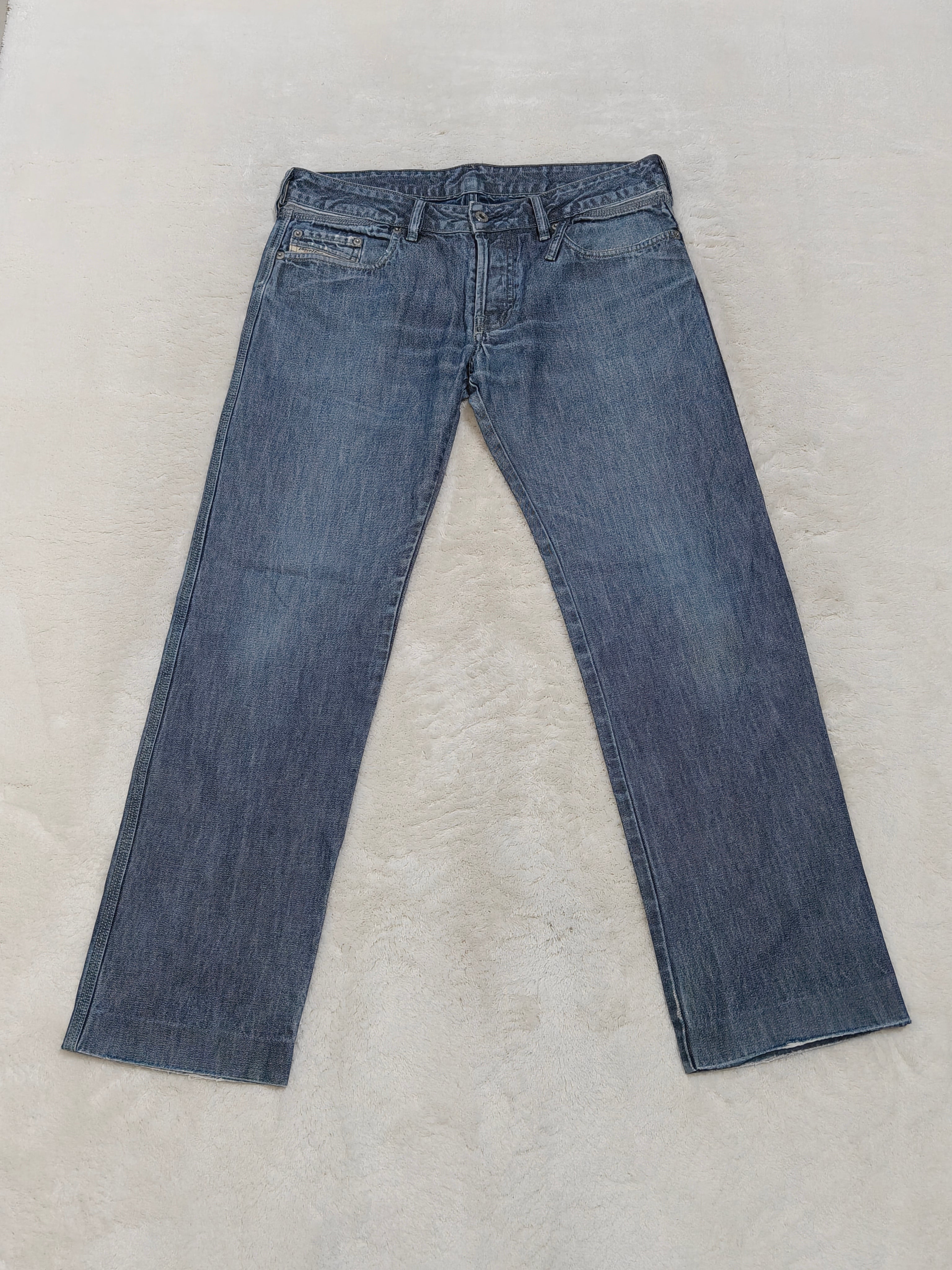 Men Vintage 2003 Diesel Reslim Made in Italy Blue Wash 00859 W31 L30 Straight Jeans