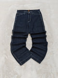Men Vintage Energie Made in Italy Dark Blue Straight Mid Waist W29 L32 Jeans