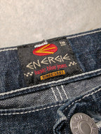 Men Vintage Energie Made in Italy Dark Blue Straight Mid Waist W29 L32 Jeans