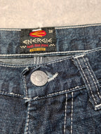 Men Vintage Energie Made in Italy Dark Blue Straight Mid Waist W29 L32 Jeans