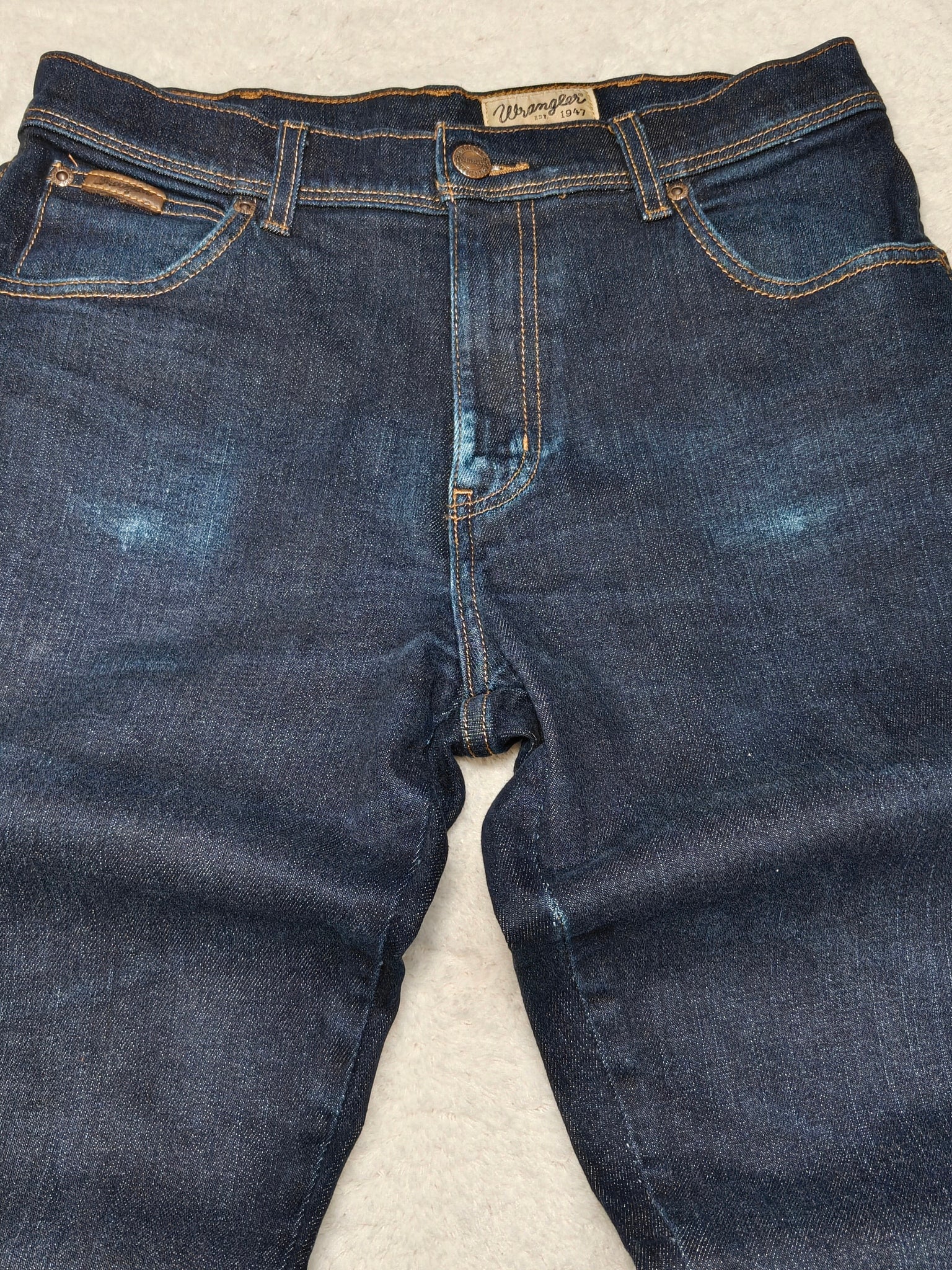 Men Wrangler Texas Dark Blue Slim Straight W31 L34 Jeans