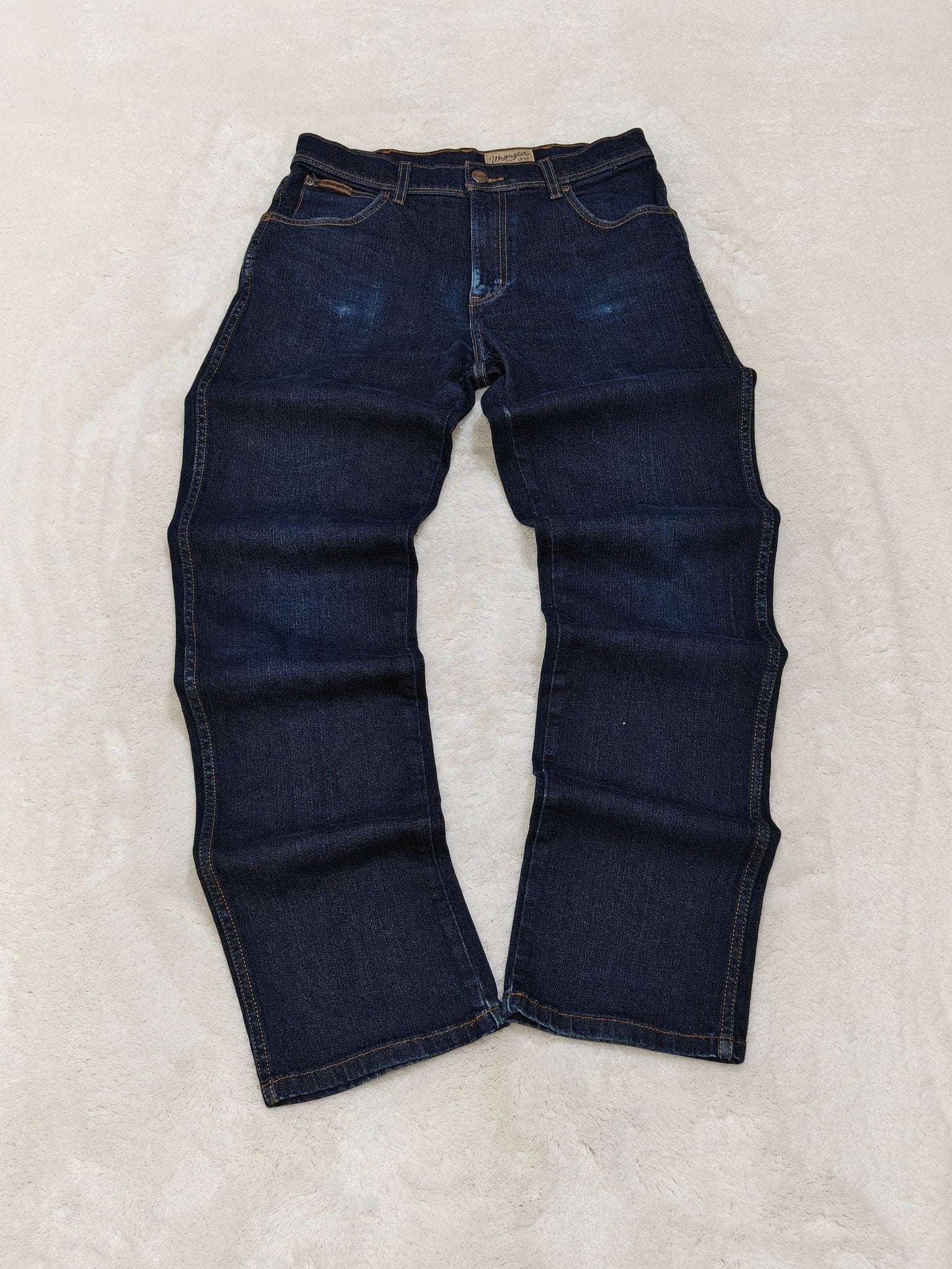 Men Wrangler Texas Dark Blue Slim Straight W31 L34 Jeans