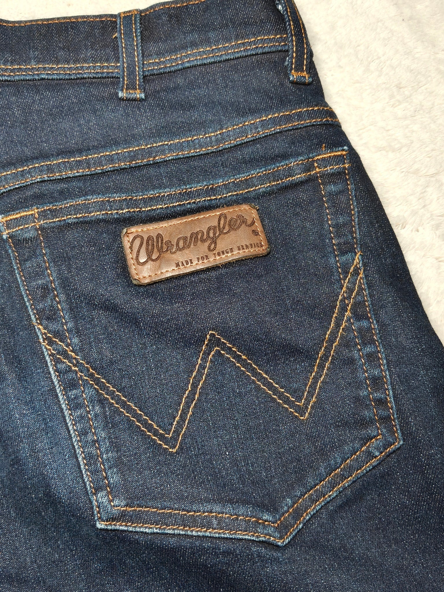 Men Wrangler Texas Dark Blue Slim Straight W31 L34 Jeans
