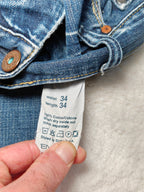 Men Y2K Energie Burney Made in Italy Blue Straight W34 L34 Jeans